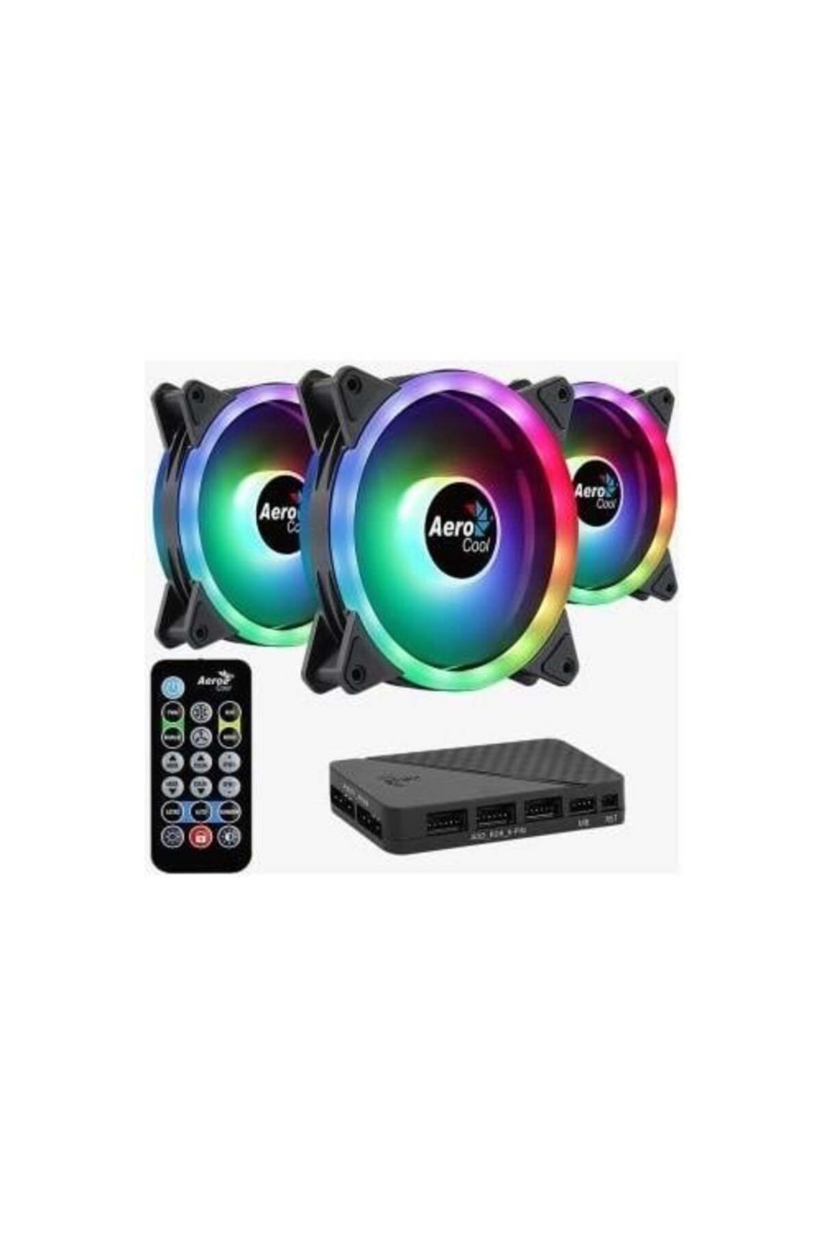 Hızlı Stok AEROCOOL DUO12 PRO AE-DUO-PRO ARGB 4pin 120mm Kasa Fanı 3-lü Paket