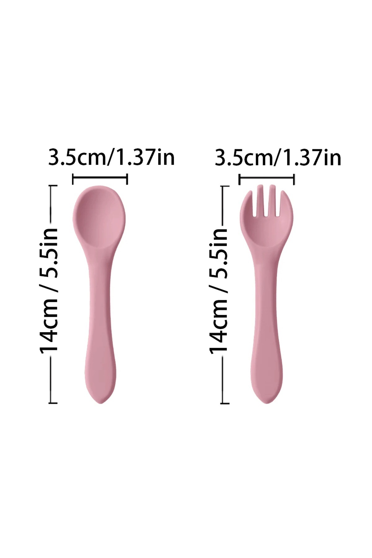 Kitchen Beauty Silikon Bebek Beslenme Seti Bebek Mama Kaşık Ve Çatal Mavi fotoğrafı 3 (önizleme)