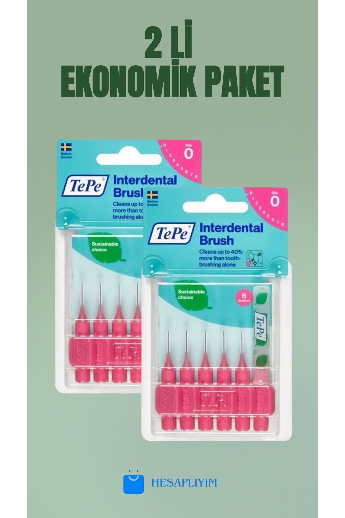 TePe Interdental Brush Arayüz Fırçası Pembe 0.4 Mm 6 Lı - 2 li ekonomik paket