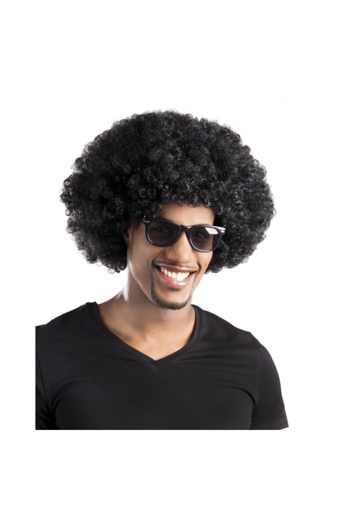 just cheap store Siyah Renk Kıvırcık Afro Bonus Peruk Parti Peruğu