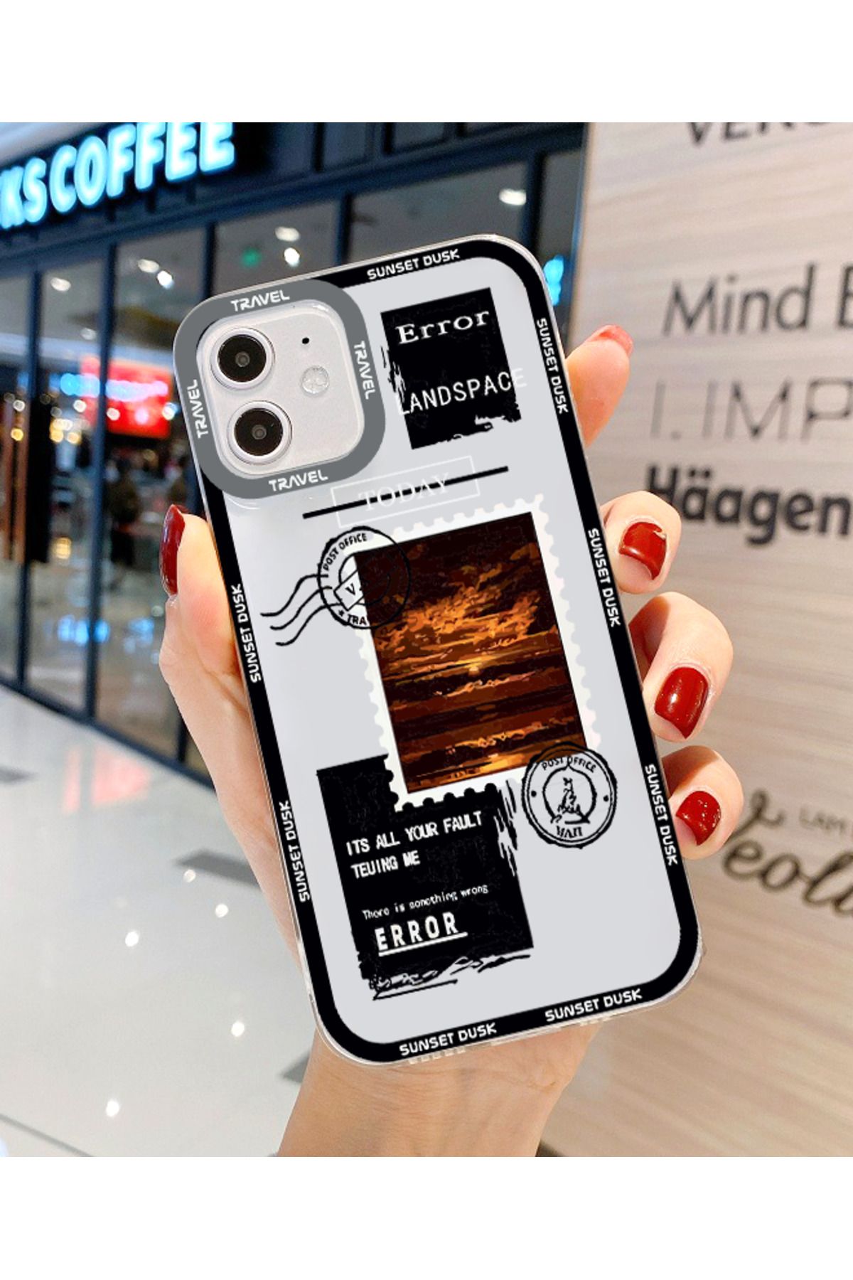 Bubble Case İphone 12 Ve 12 Pro Uyumlu Baskı Desenli Şeffaf Kılıf