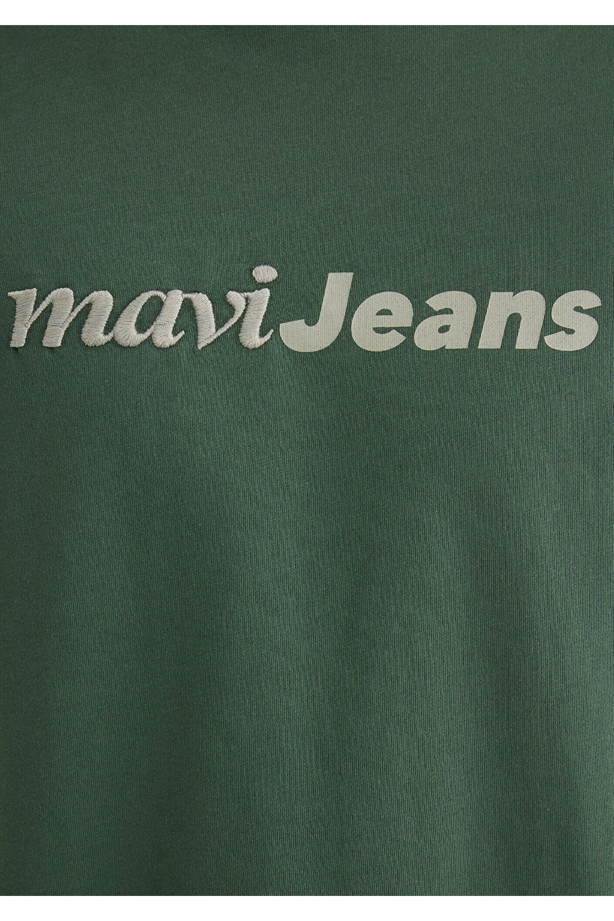 Mavi-Jeansy Haft Zielony T-shirt Luźny krój / Luźny wygodny krój 0612523-81570 6