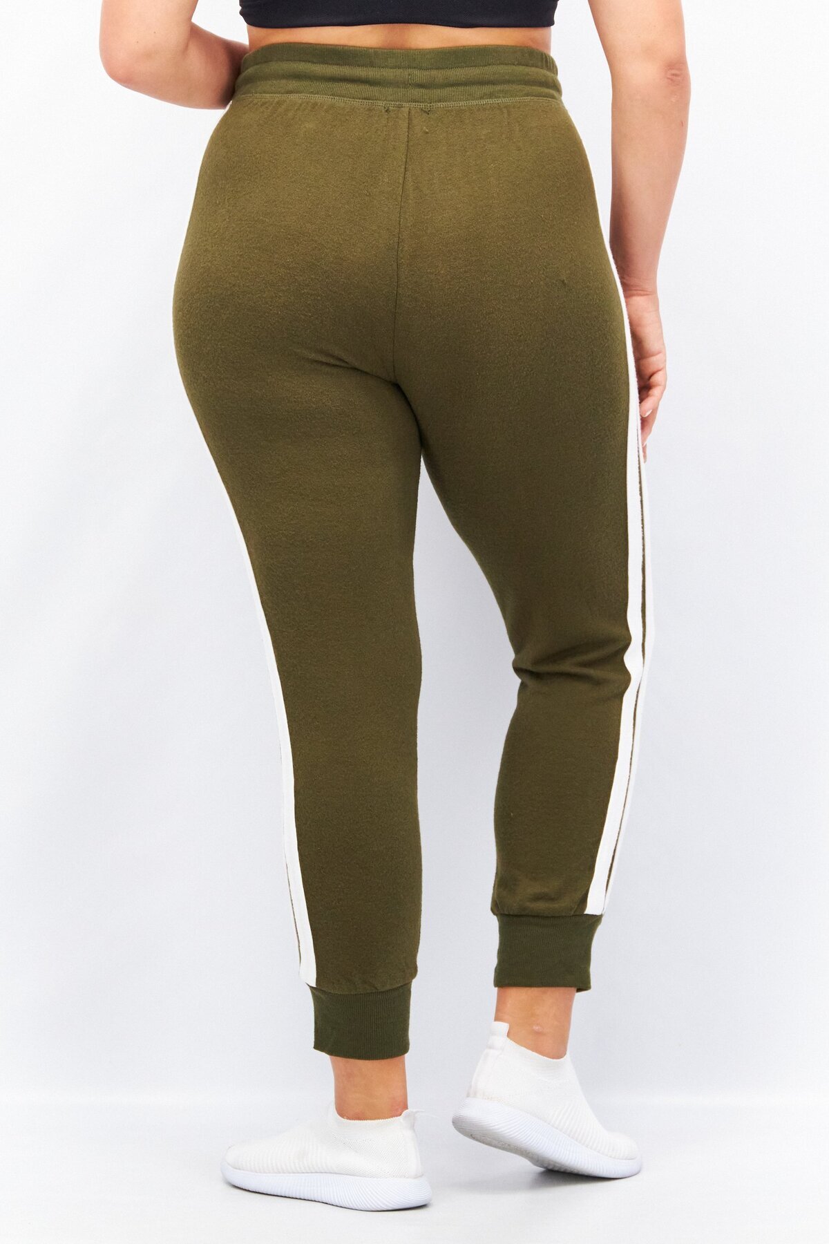 Aqua-Women Drawstring Pull On Stripe Sweatpants, Olive 3