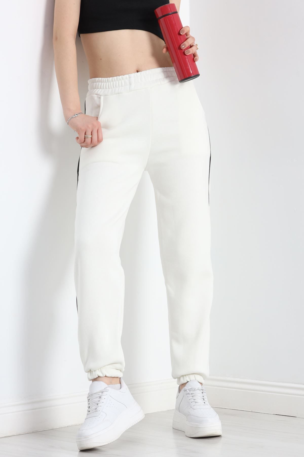 AKSU-Ecru 3 Thread Ribbed Sweatpants - 30103.1878 6