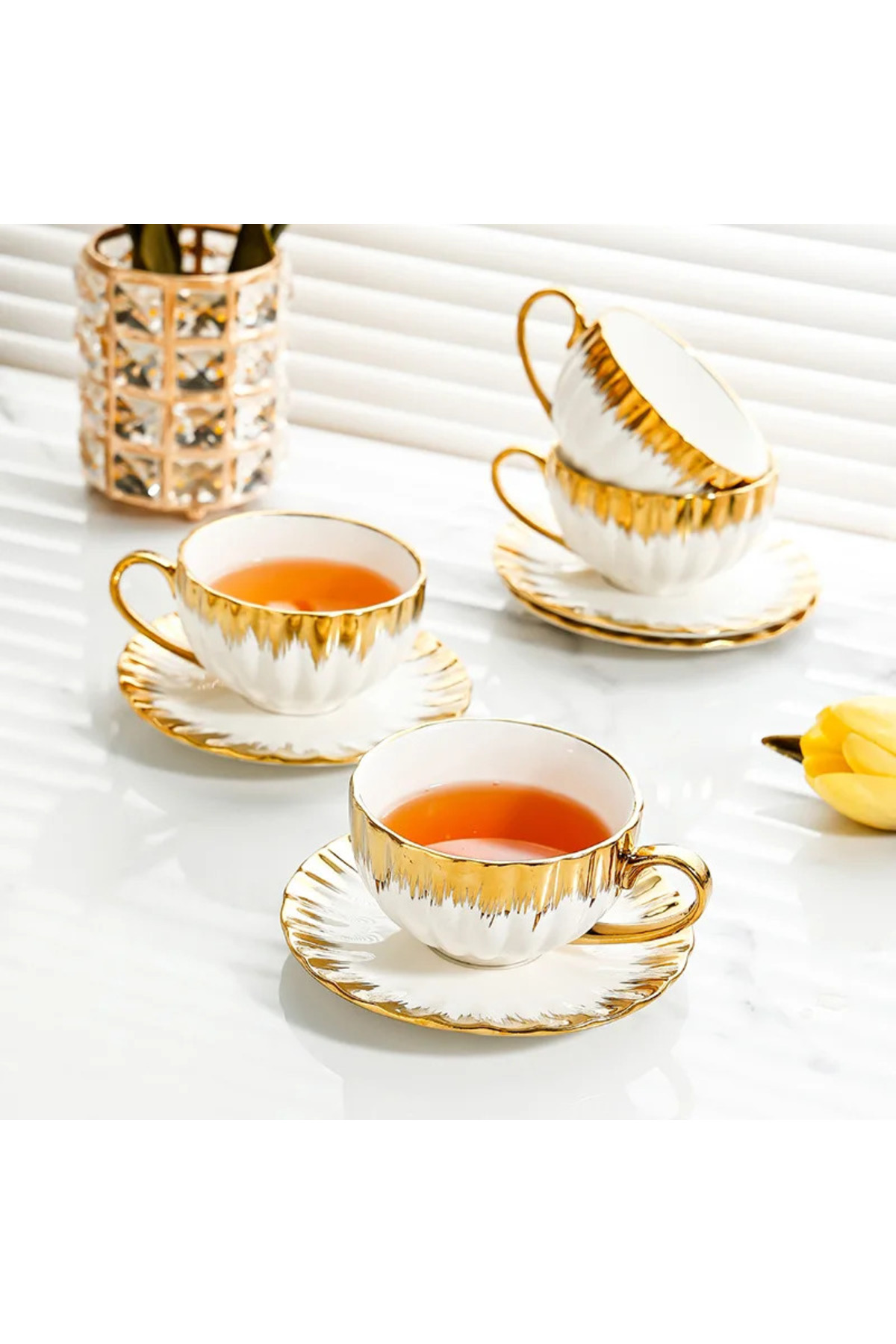 Vadi Enzo 6 Kişilik Porselen Gold Yaldızlı Neskafe Fincan Takımı Fiyatı ...