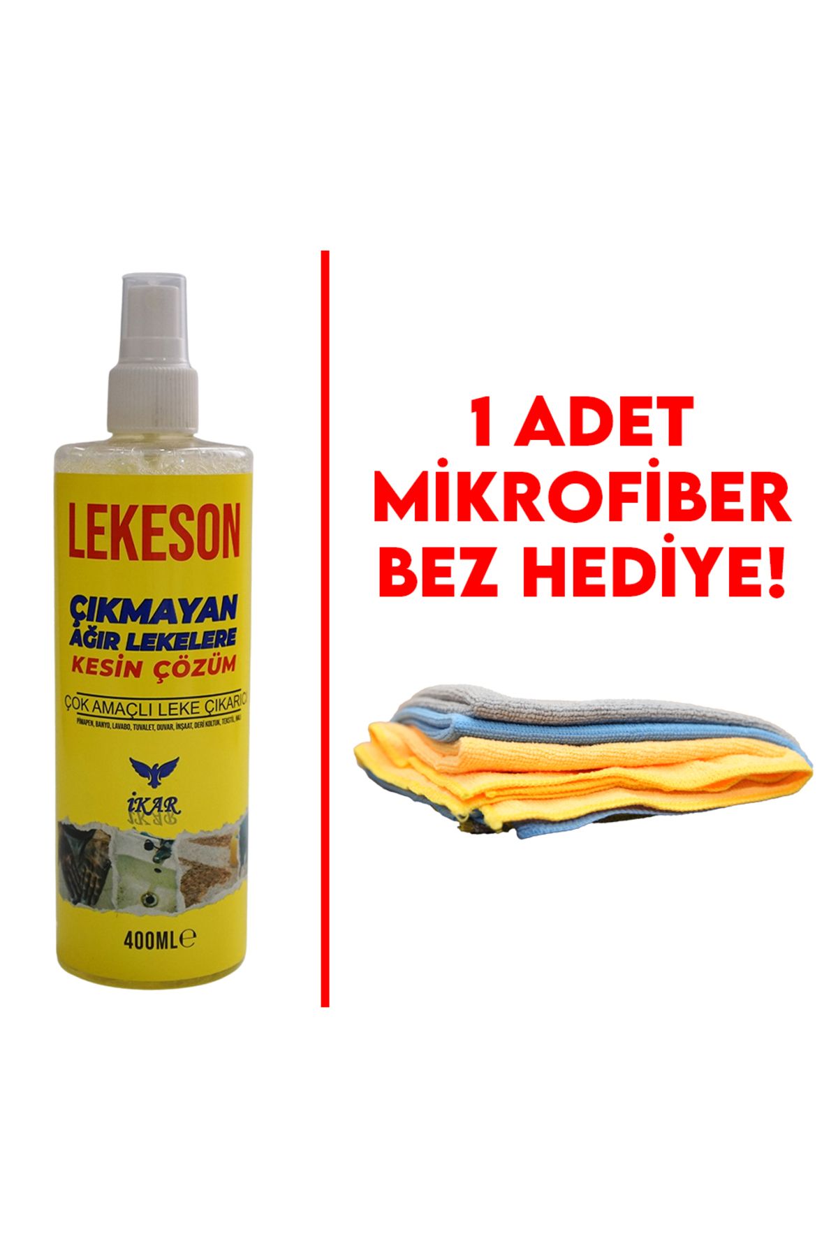 LEKESON AĞIR KİR VE LEKE ÇIKARICI 400 ML (BEZ HEDİYELİ 1 ADET)