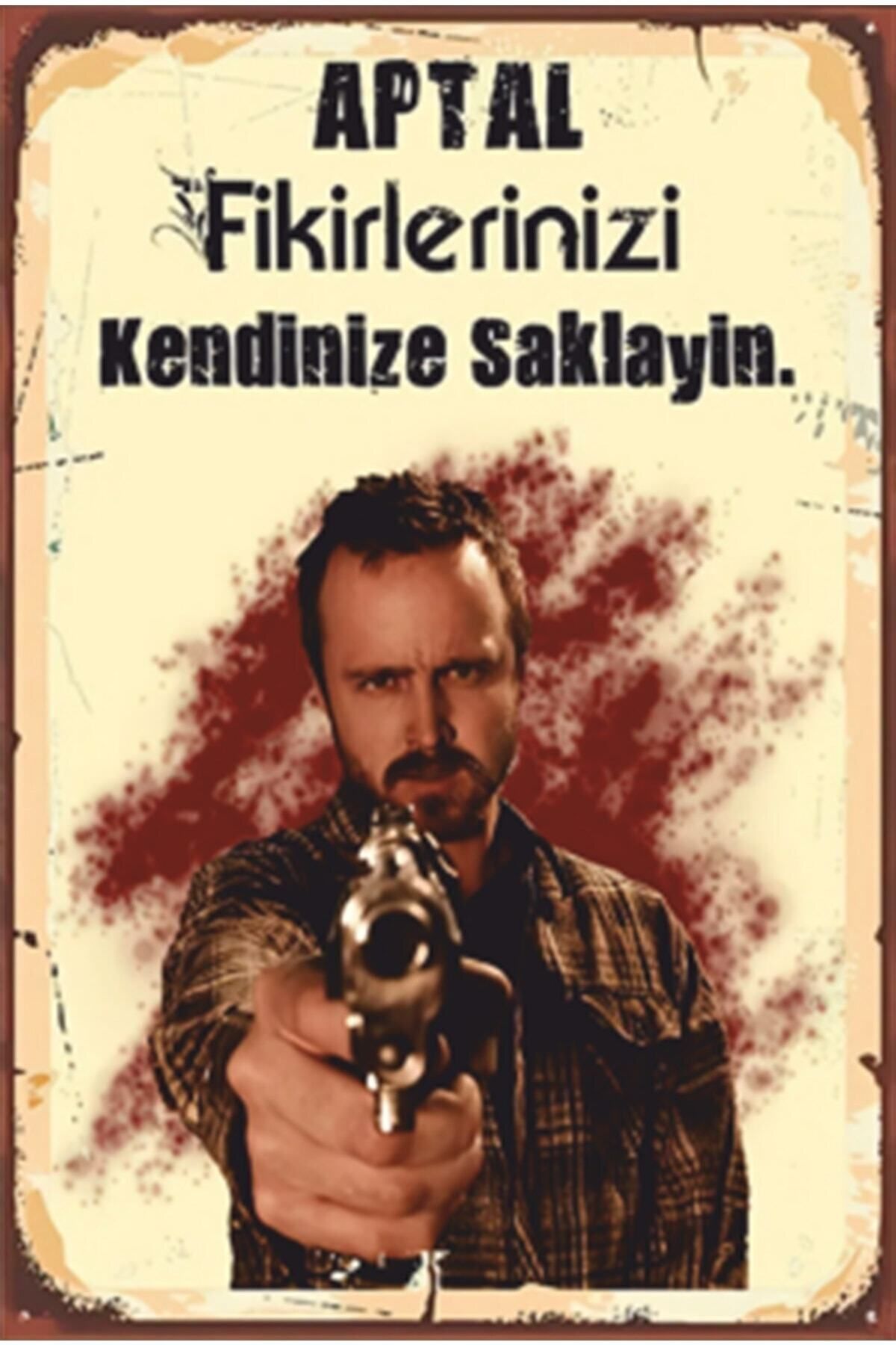 Pi Dekorasyon Aptal Fikirlerinzi Kendinize Saklayın Retro Ahşap Poster