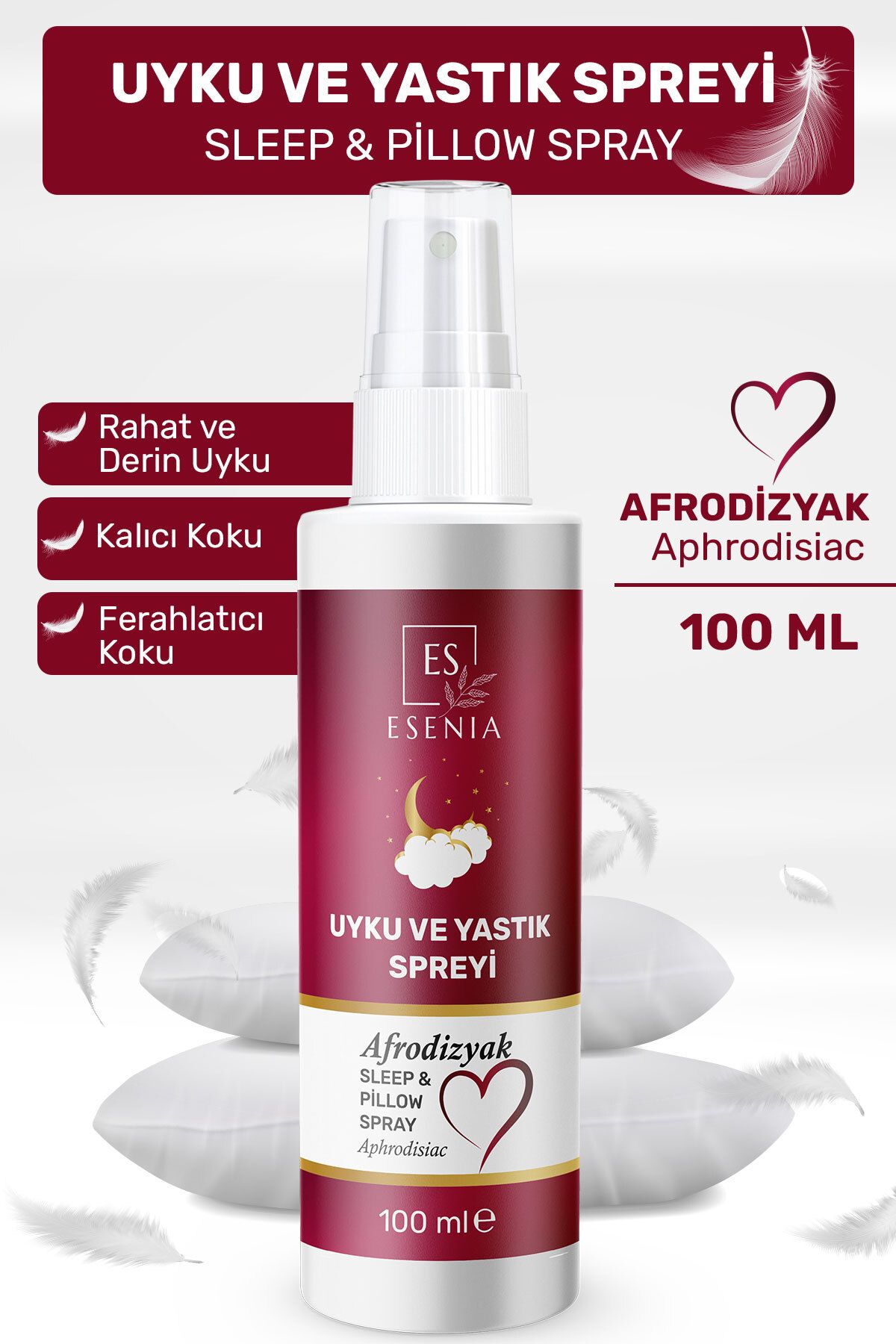 ESENIA Uyku Ve Yastık Spreyi Rahatlatıcı Uyku Ve Dinlenme Spreyi Sleep And Pıllow Spray 100 ml