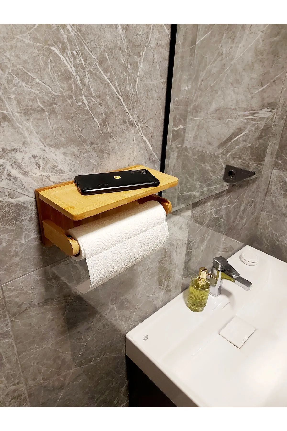 ELZEY HOME Bambu Mutfak Ve Banyo Kağıt Havluluk Güçlü Yapışkan