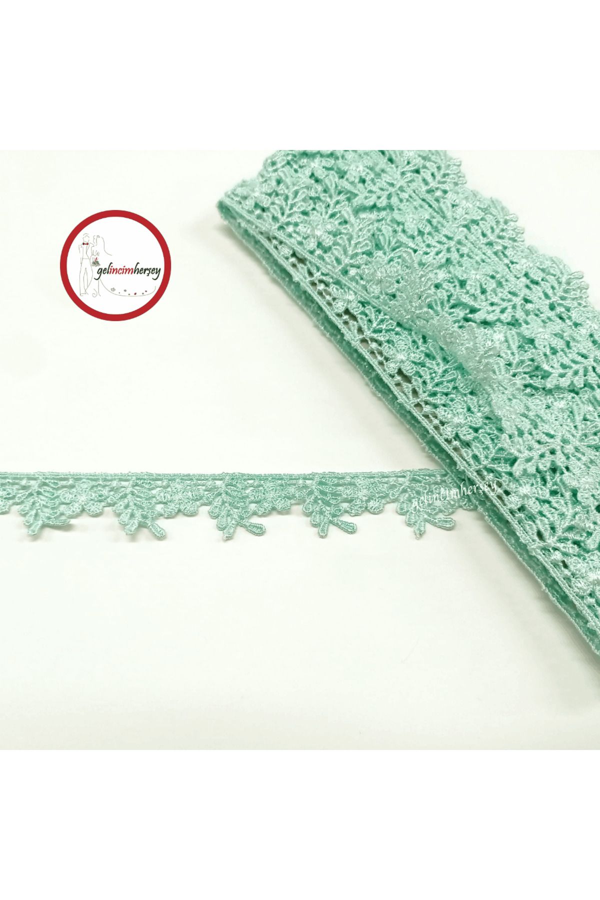 Gelincimherşey-Floral Nil Green Lace Guipure 2