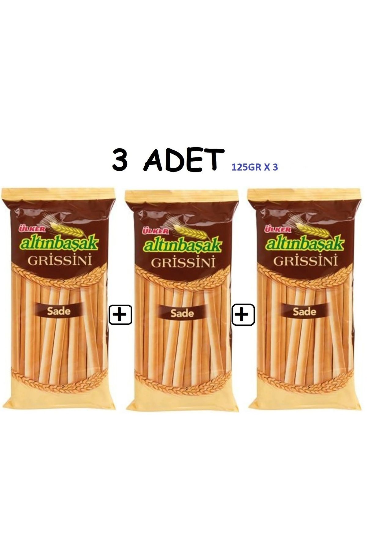 Ülker Altınbaşak Grissini Sade 125gr X 3 Lü Set