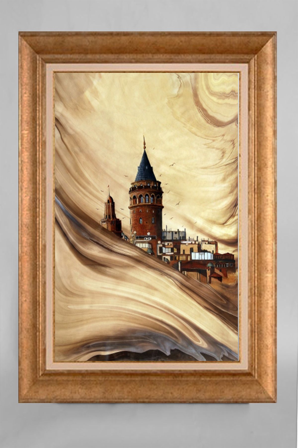 giyense ÖZEL TASARIM ÇERÇEVELİ PASPARTULU TABLO V126