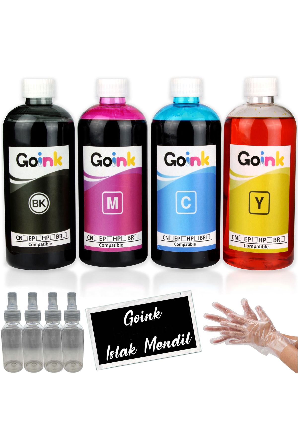 Goink Epson L3252 103 Mürekkep Seti Muadil 4x500 ml - Kolay Dolum Şişe Hediyeli