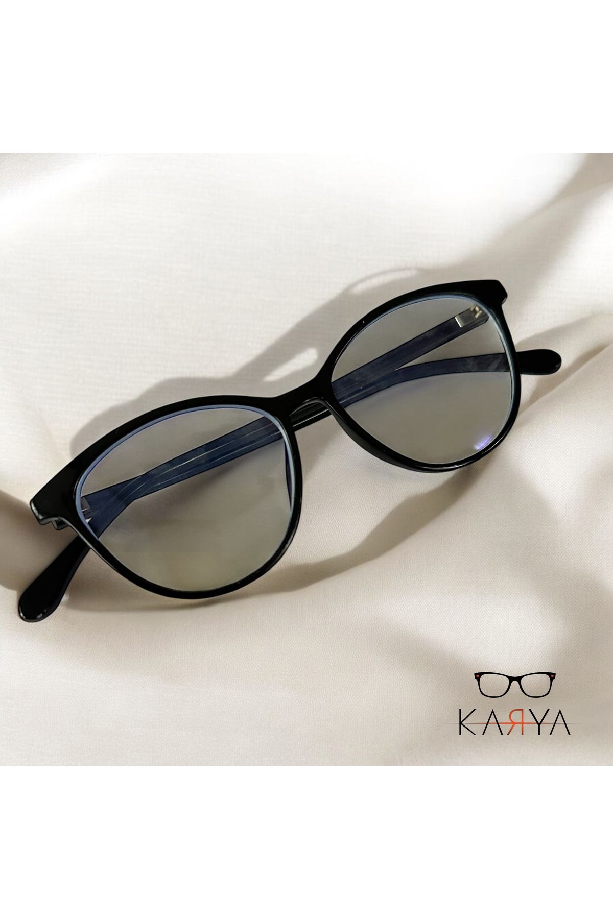 KaryaEyewear Siyah Şeffaf Kadın Mavi Işık Korumalı Gözlük