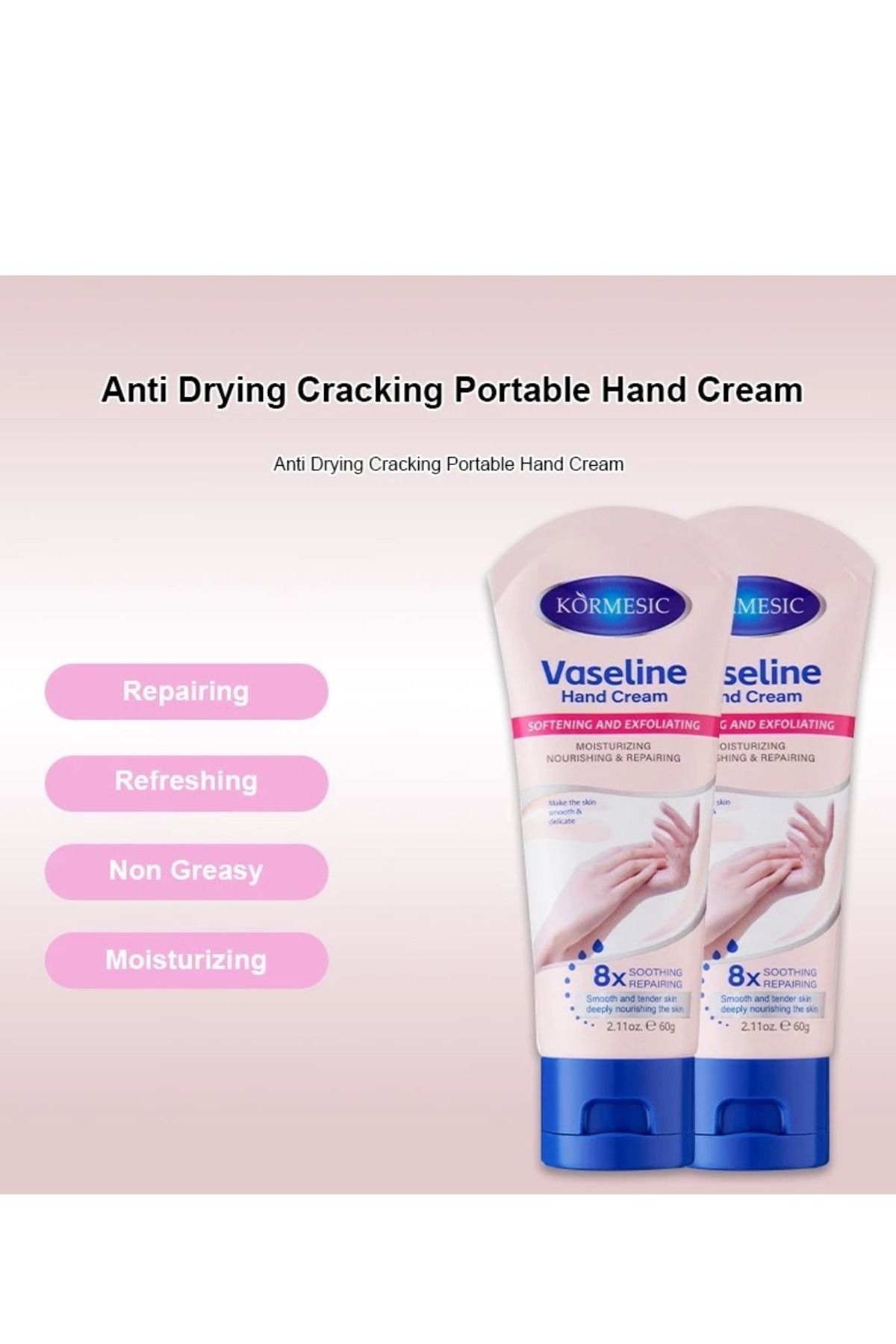 Kormesic-Vaseline Hand Cream Anti-Dry Moisturizing Whitening Anti-Aging Non-Greasy 60g 5