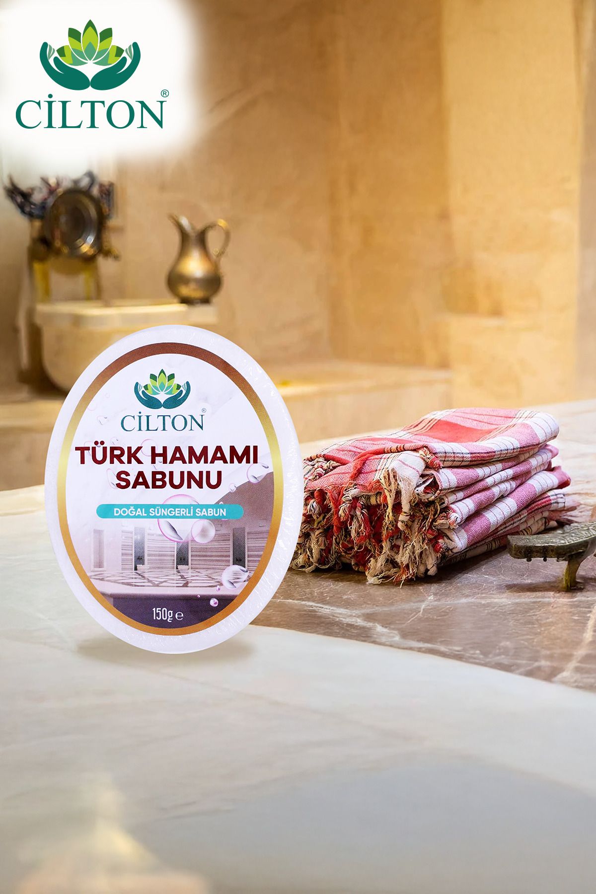 CİLTON TÜRK HAMAMI SABUNU DOĞAL SÜNGERLİ SABUN 150 ML