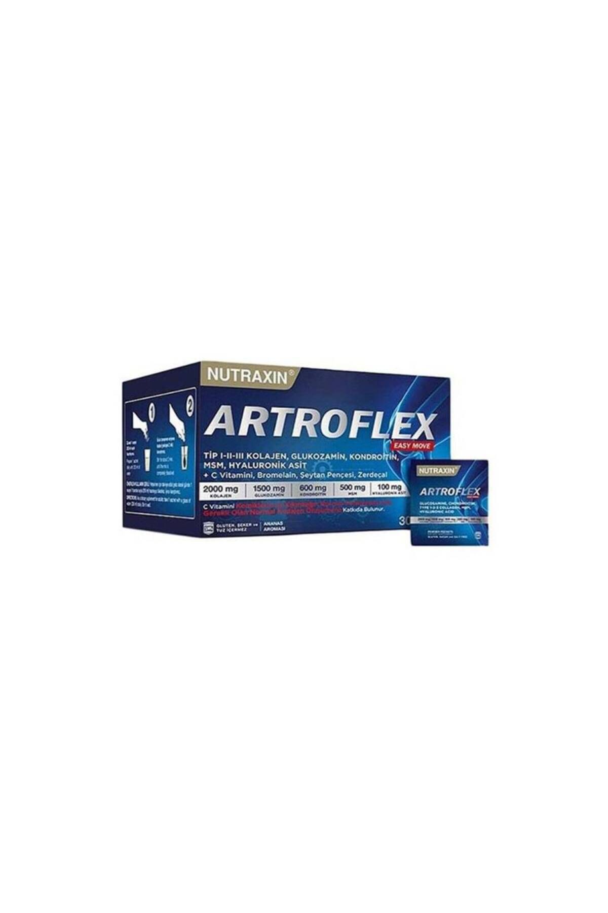 Nutraxin Artroflex Easy Move 30 Saşe Tip 1-2-3 kolajen, glukozamin, kondroitin, msm ve hyaluronik asit