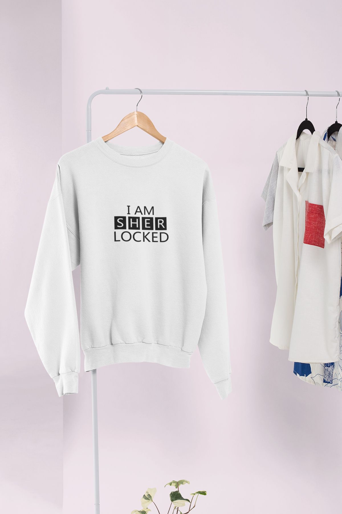 qoeuyl boutique I Am Sherlocked The Woman Sherlock Baskılı Hediyelik Unisex %100 Pamuk Bisiklet Yaka Sweatshirt