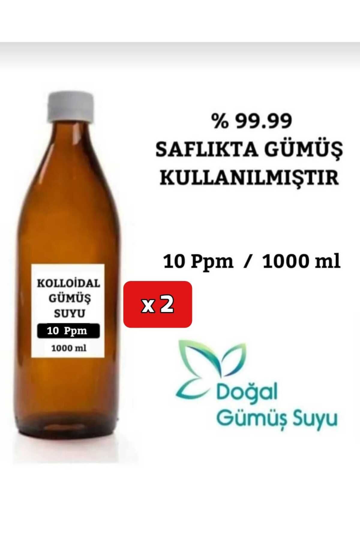 E.M.S AVM 2 Litre (2 x 1000 ml) Kolloidal Gümüş Suyu (10 PPM) Içilebilir Gümüş Suyu Pet Şişe.