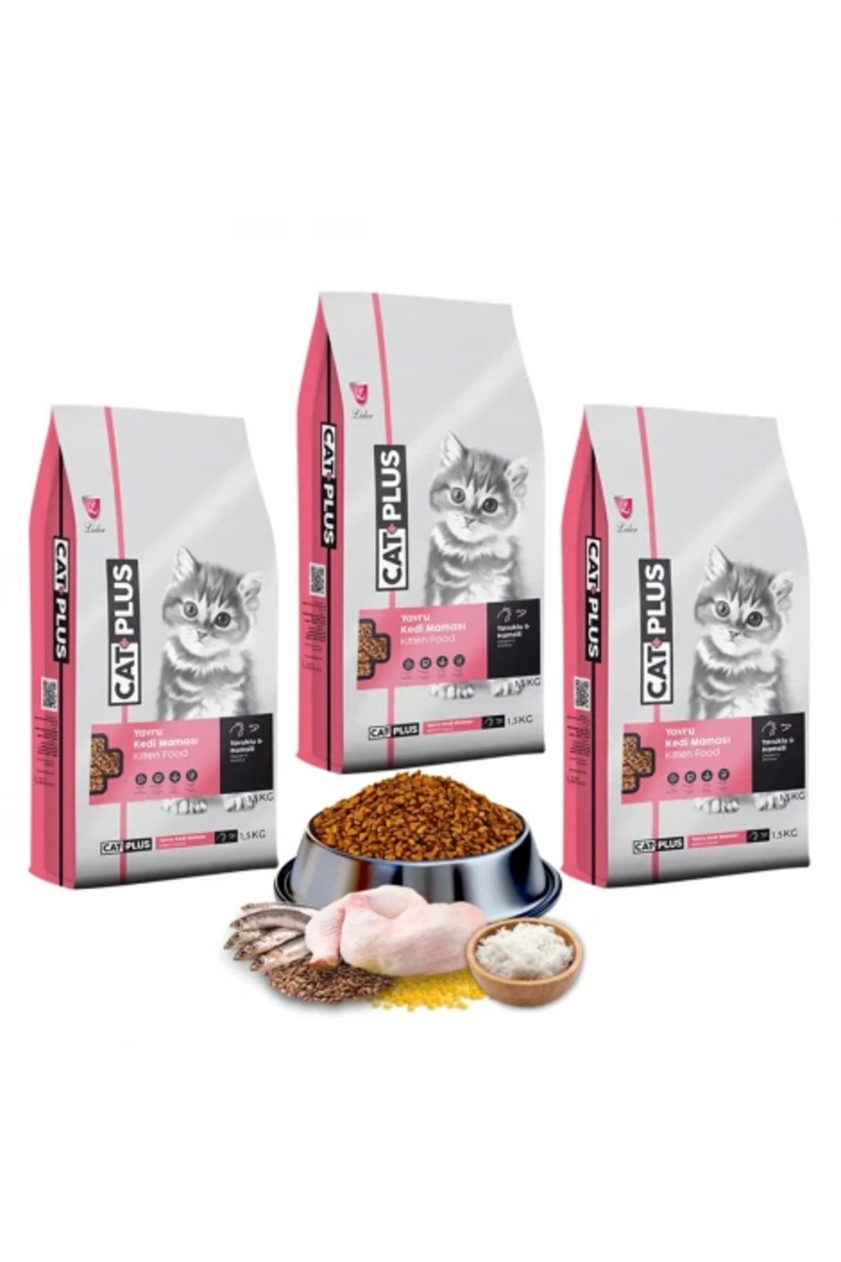 St Morritz Catplus Tavuklu Hamsili Yavru Kedi Maması 1,5 Kg X 3 Adet