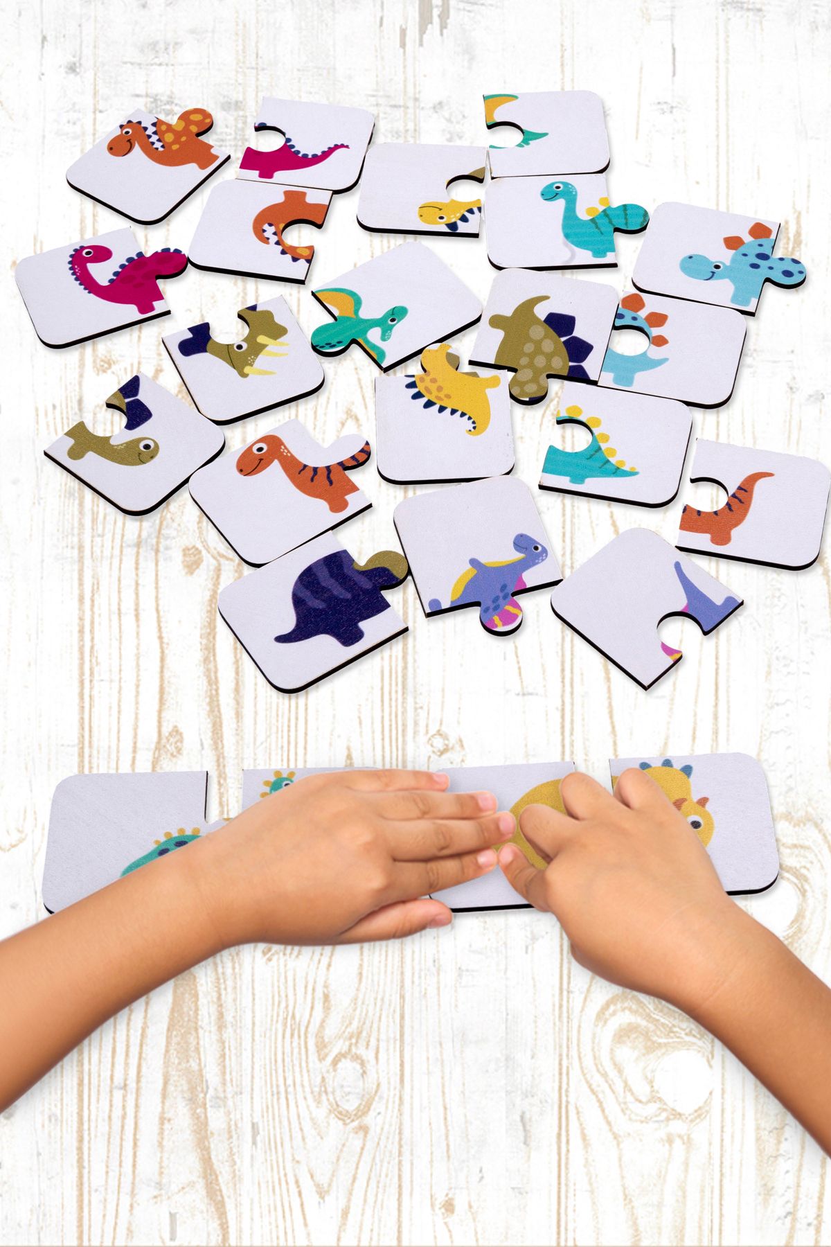 Coralkids ikili dino baby puzzle 24 parça