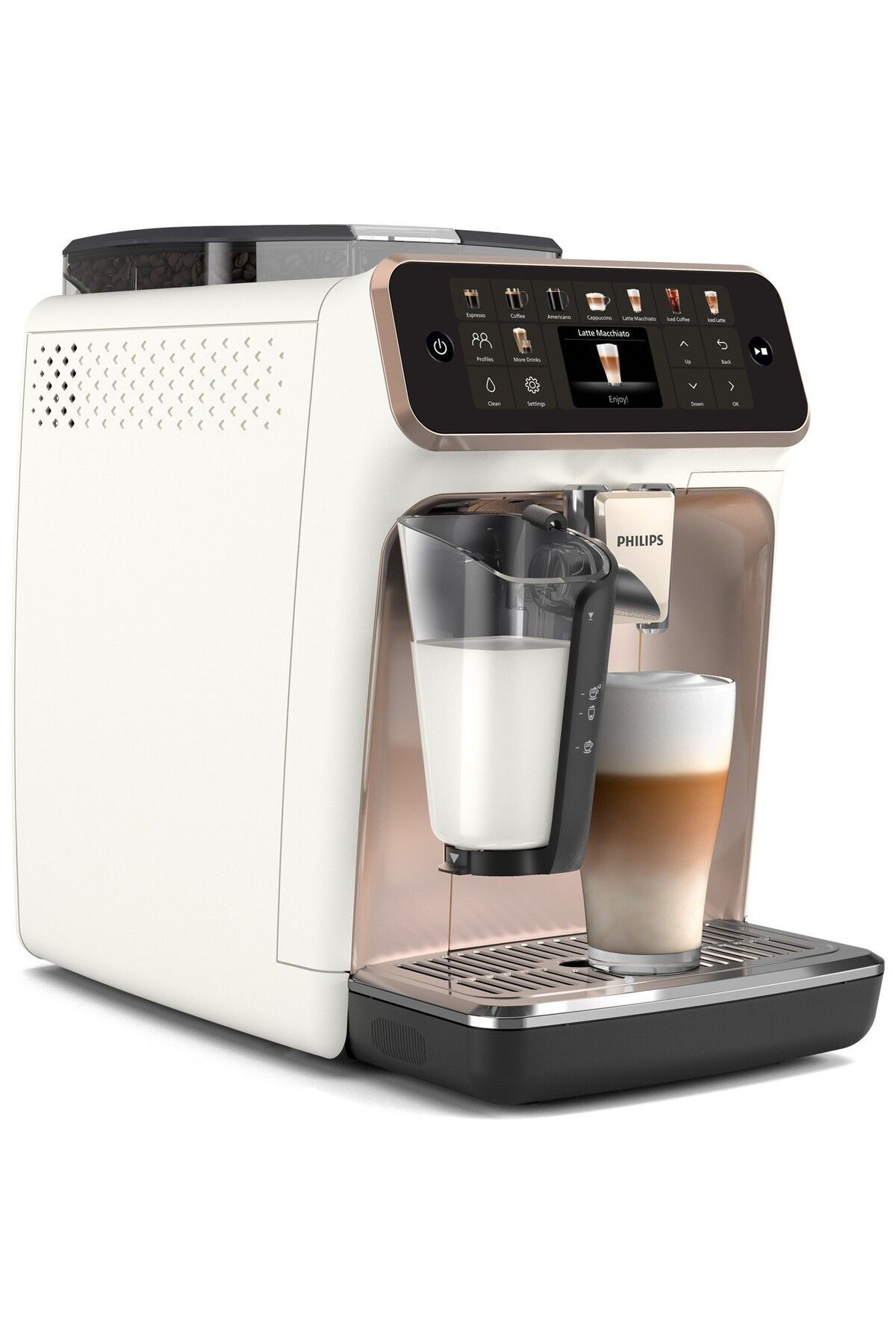 St Morritz Tam Otomatik LatteGo Espresso Makinesi, SilentBrew Teknolojisi, 20 İçecek Rose Gold