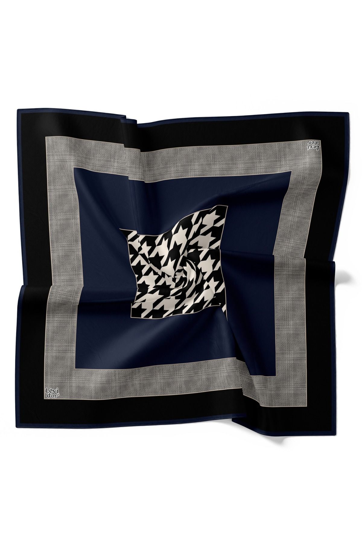 Levidor-Houndstooth Pattern Sparkling Crystal Scarf 2