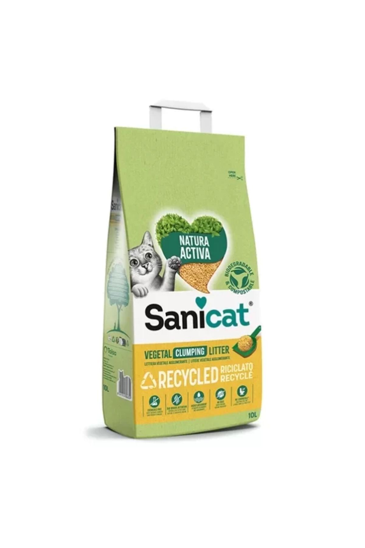 TREND Sanicat Natura Activa Topaklanan Kokusuz Doğal Kedi Kumu 10 Lt