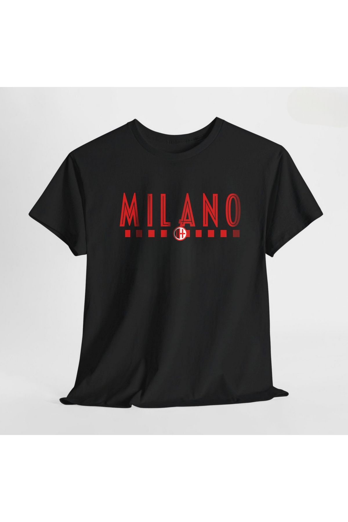 SARI Milano Siyah Kırmızı Temalı %100 Pamuk Tshirt