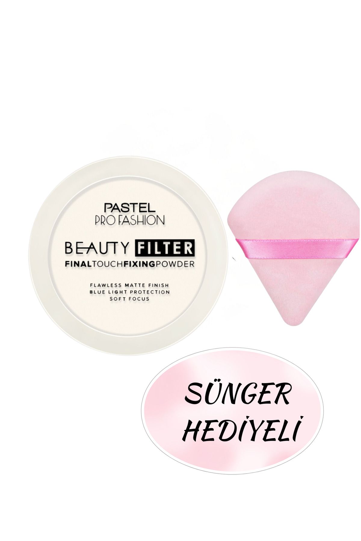 VANCL Sünger Hediyeli Pastel Profashion Fixing Powder Makyaj Sabitleyici Transparan Pudra 00 Numara