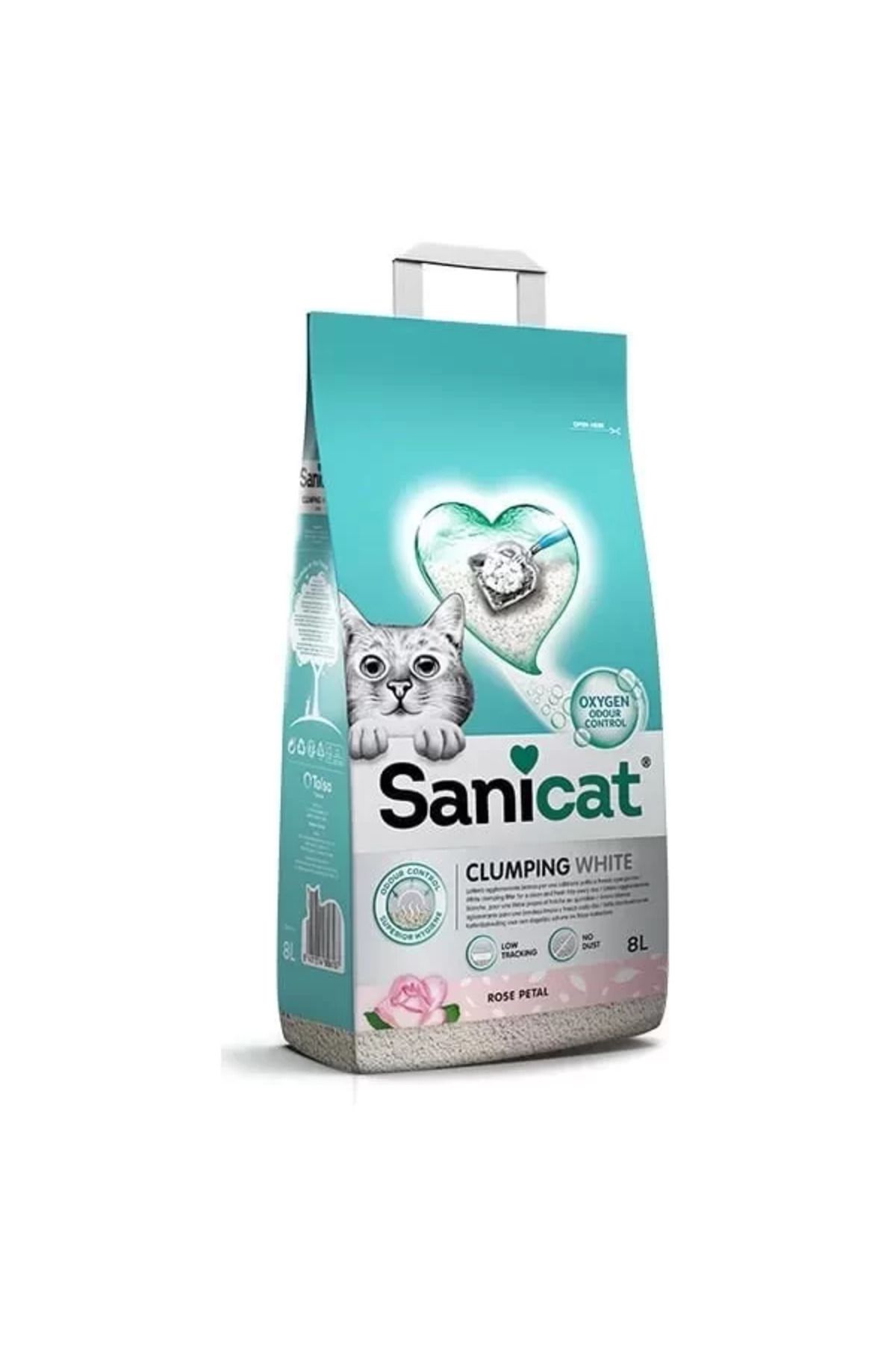 TREND Sanicat Clunping White Gül Kokulu Topaklanan Kedi Kumu 8 Lt