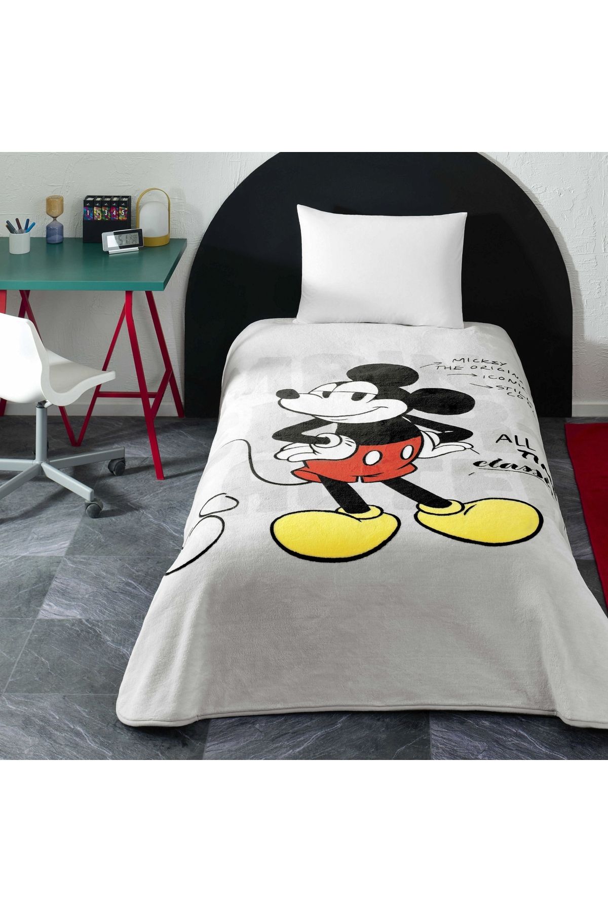 Taç Lisanslı Disney Mickey Mouse Fashion Tek Kişilik Battaniye