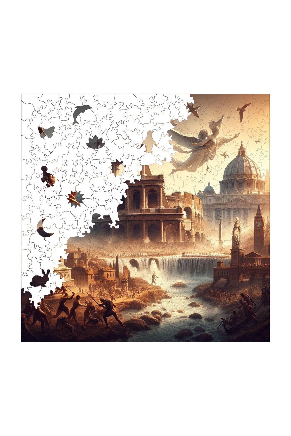 Pinecone-29X29 cm S1-17 - Wooden Puzzle Antique Roman, 353 Piece Puzzle, Foil Included 4