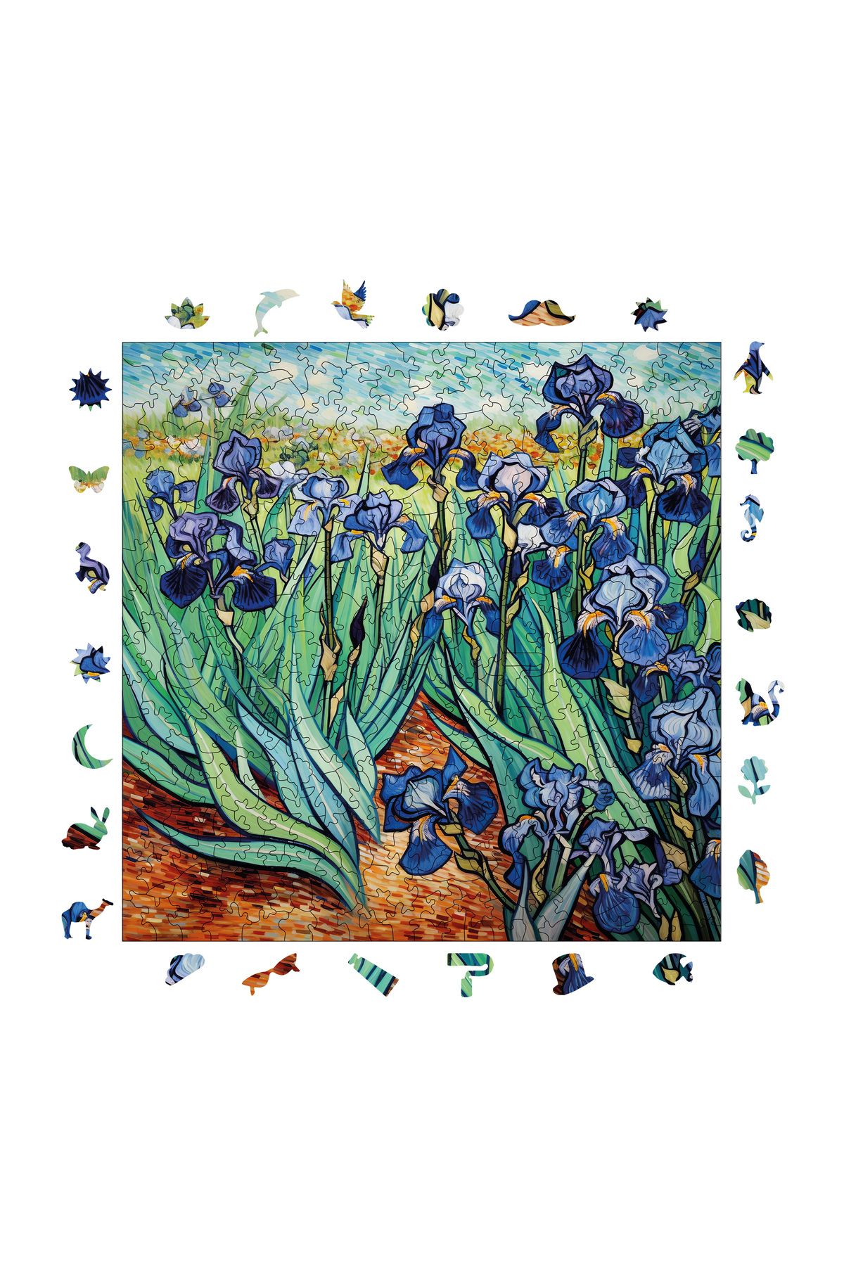Pinecone-Van Gogh Irises Reproduction - Wooden Puzzle, Unique Piece, Puzzle 353 Pieces, 29X29 cm S1-31 2