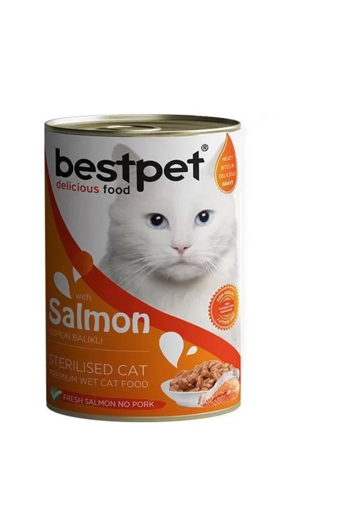 TREND Bestpet Sterilised Somonlu Kısırlaştırılmış Konserve Kedi Maması 400 Gr