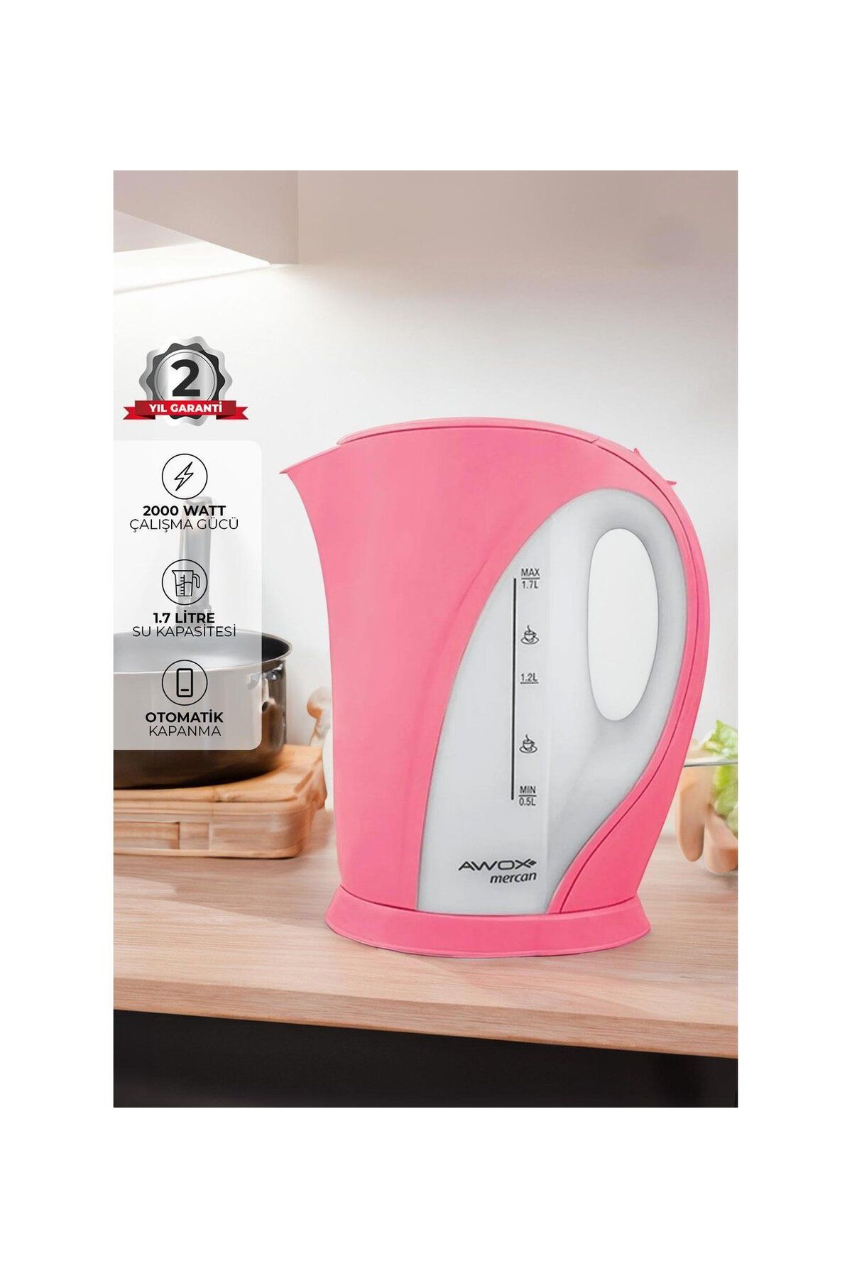 meseyaticaret SU ISITICI&KETTLE 1,7 LİTRE 2000W AWOX