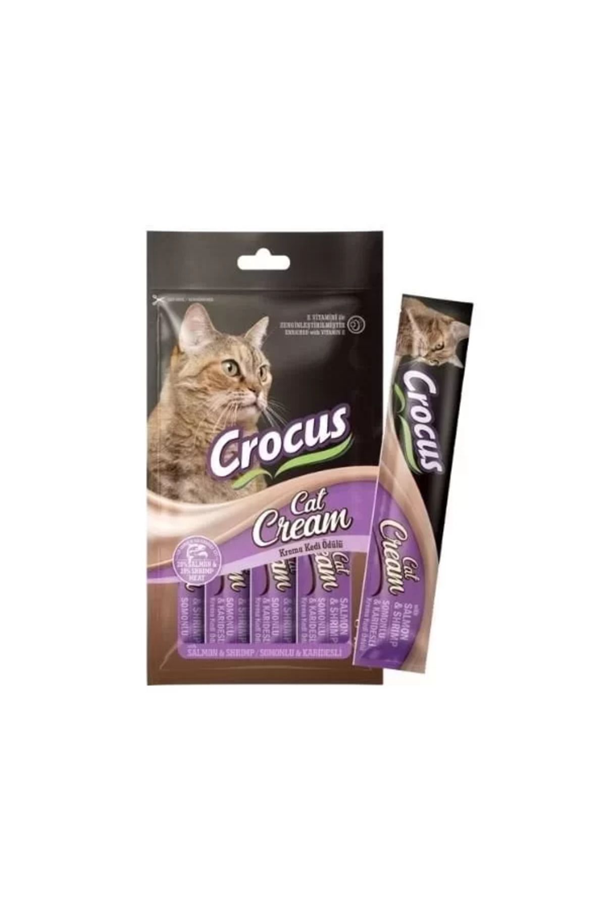 TREND Crocus Somonlu ve Karidesli Sıvı Kedi Ödül Maması 15 Gr 4 Adet