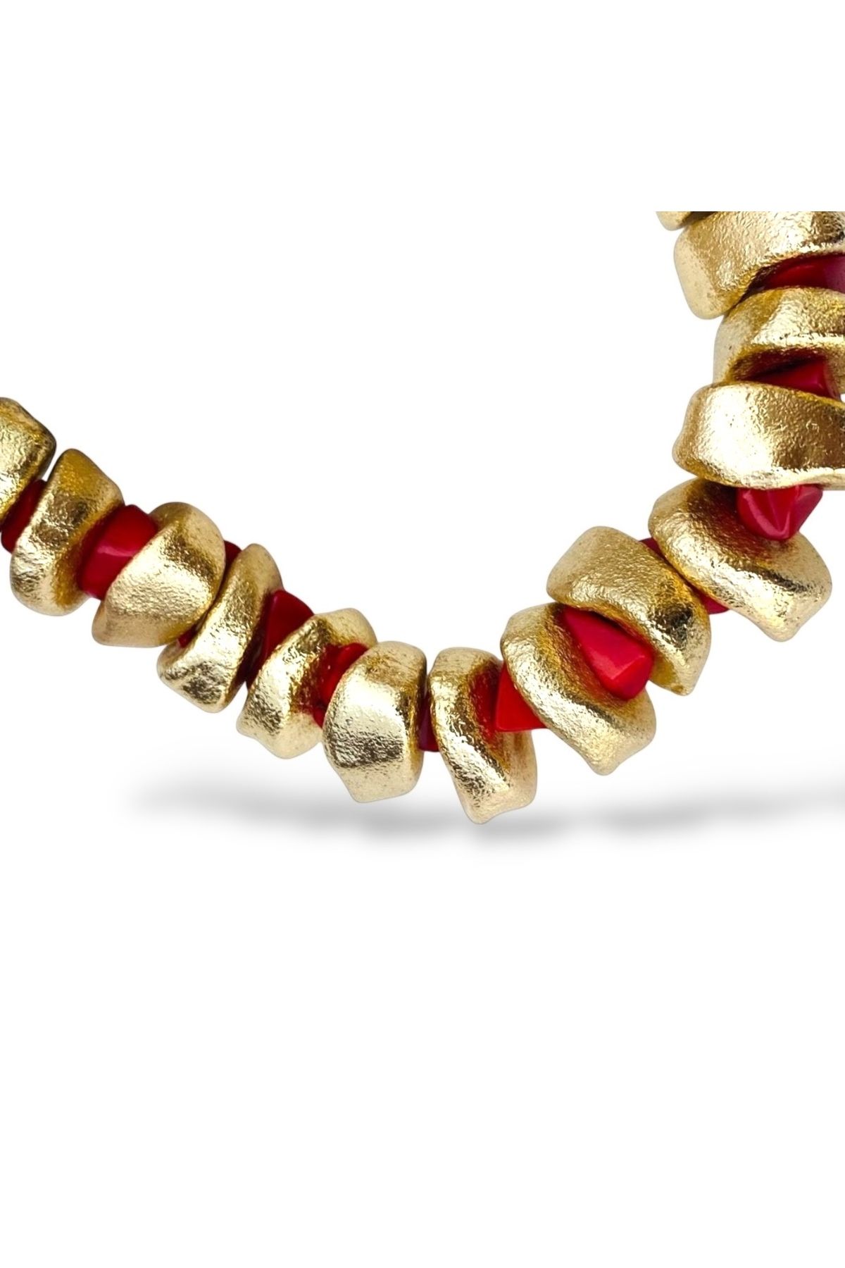 neslyaccessories-Gold/Red Metal Necklace 1