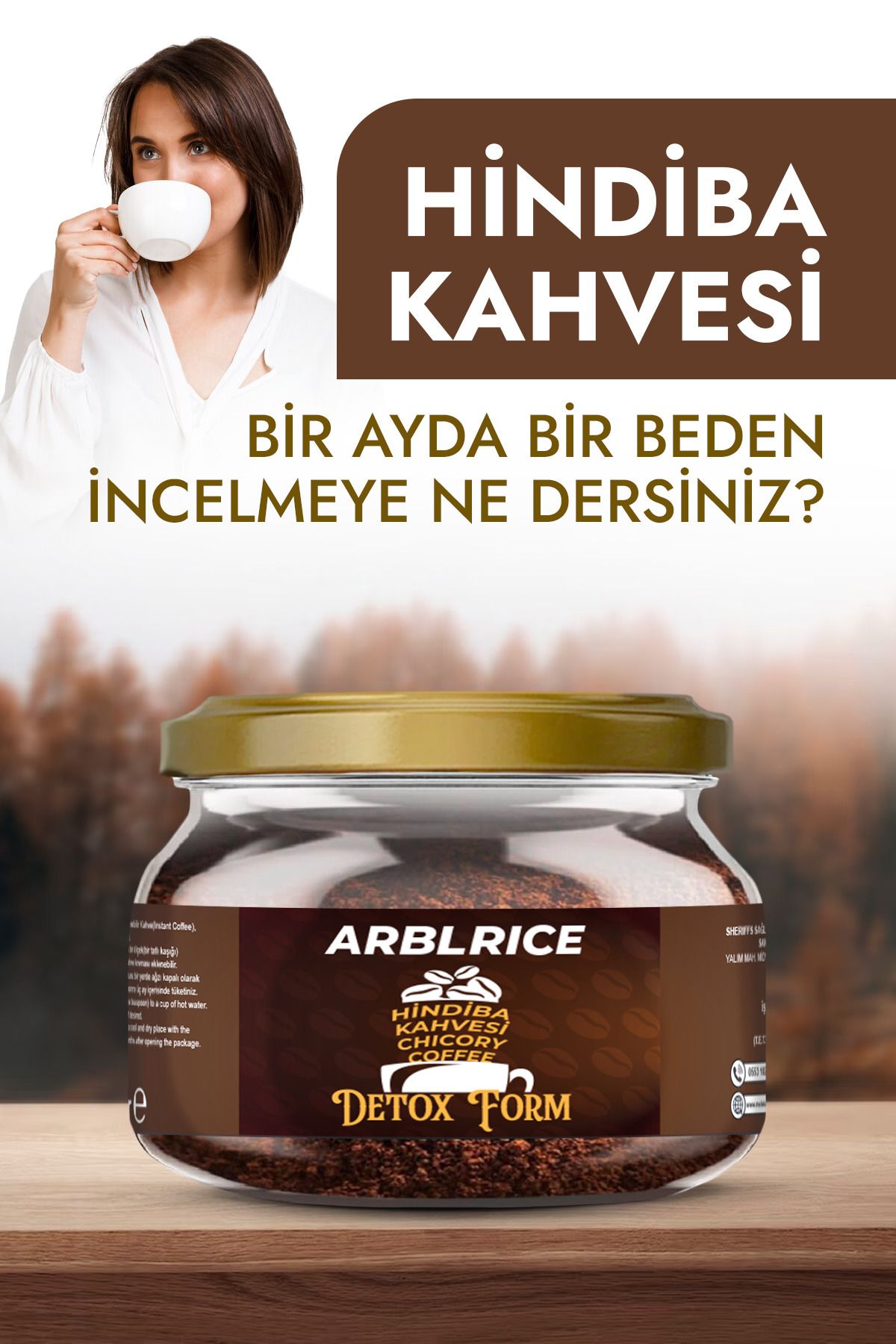 ARBLRICE Hindiba Kahvesi K?lo Vermeye Diyet Detox Kahve