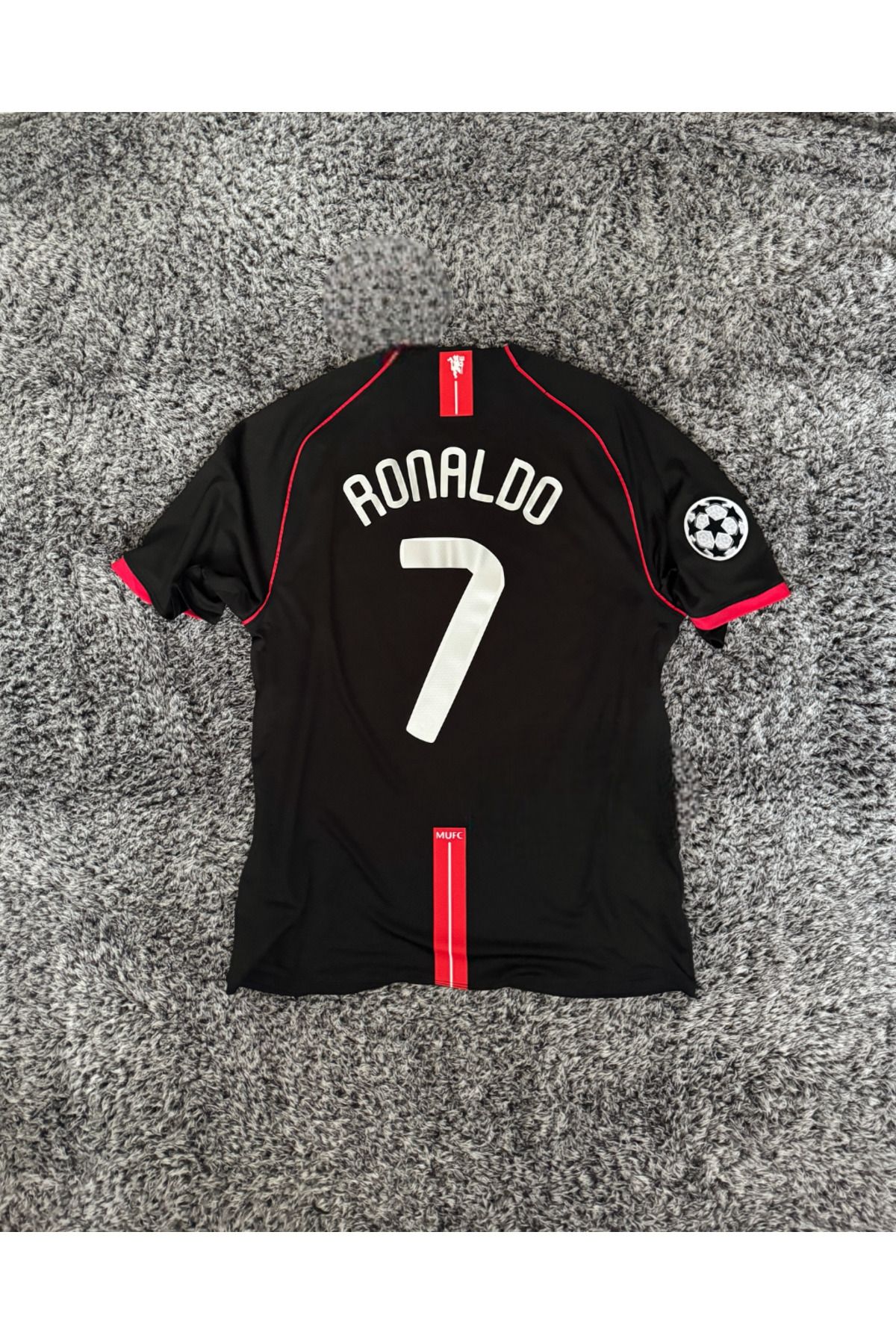 Legent Lady Ronaldo 2007/08 United Retro Futbol Forması Siyah Kısa Kol Hava Alabilen Özel Forma Kumaşı