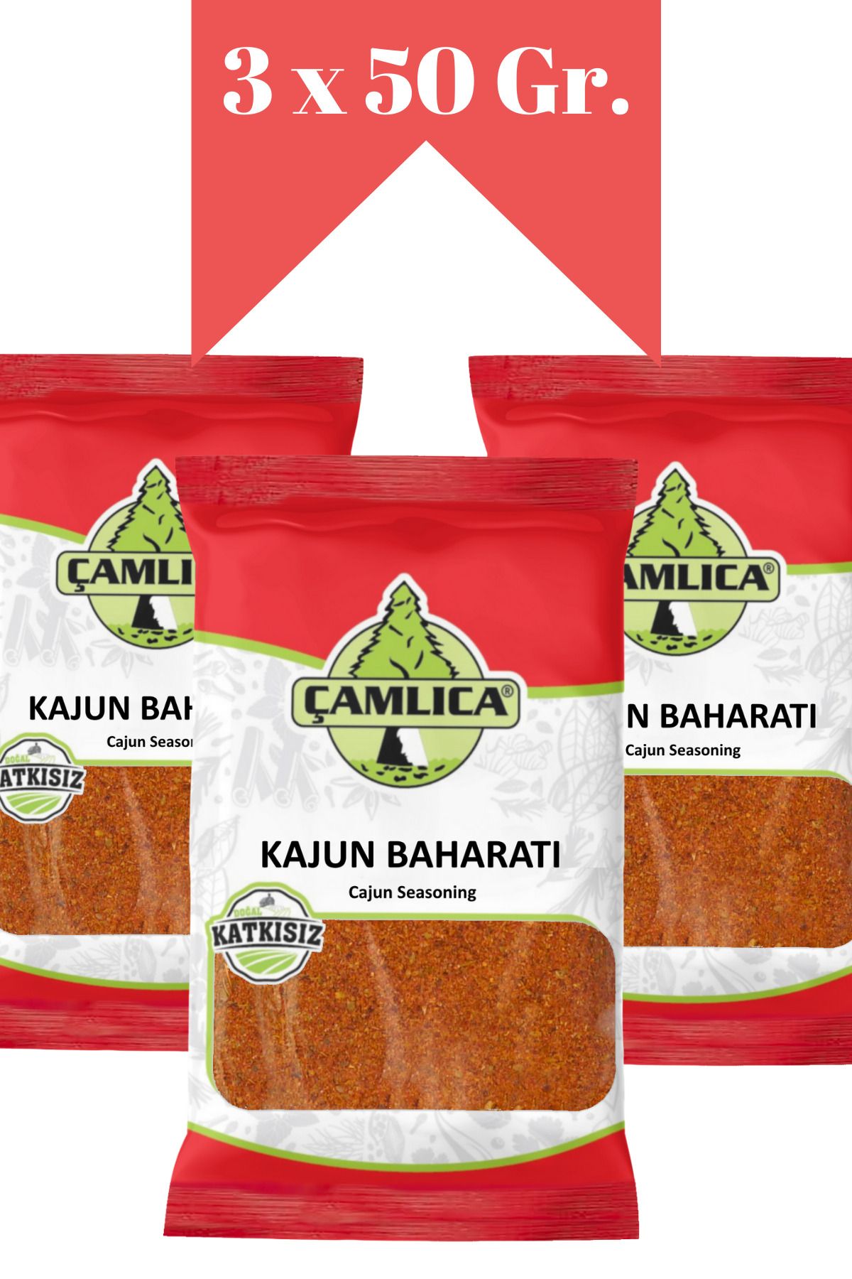 Çamlıca Baharat Kajun Baharatı 3x60 Gr. Cajun Seasoning