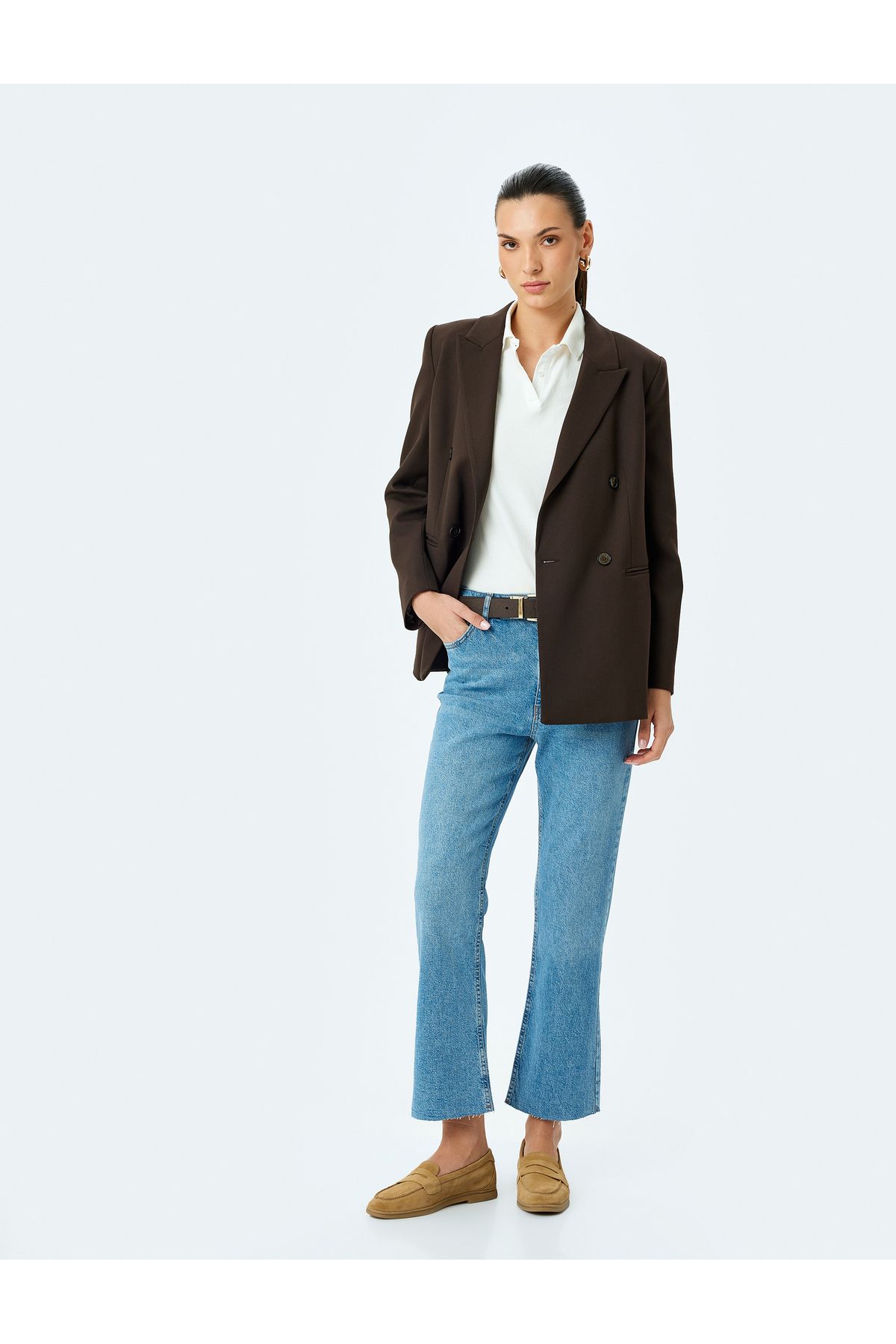 Koton Yeni Sezon Crop İspanyol Paça Bootcut Jean Pantolon - Kick Flare Jean