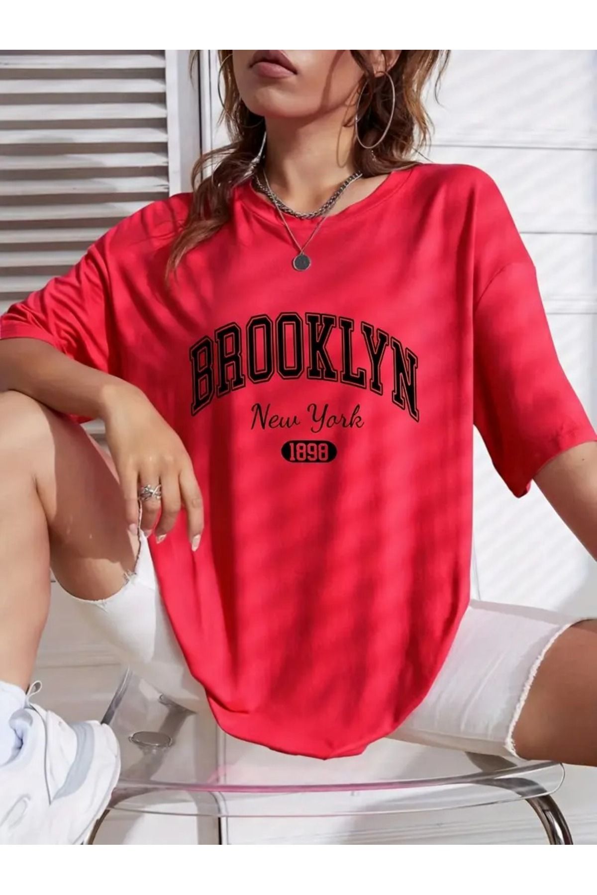 WOODROFFE Kadın Brooklyn Baskılı T-shirt Oversize Salaş