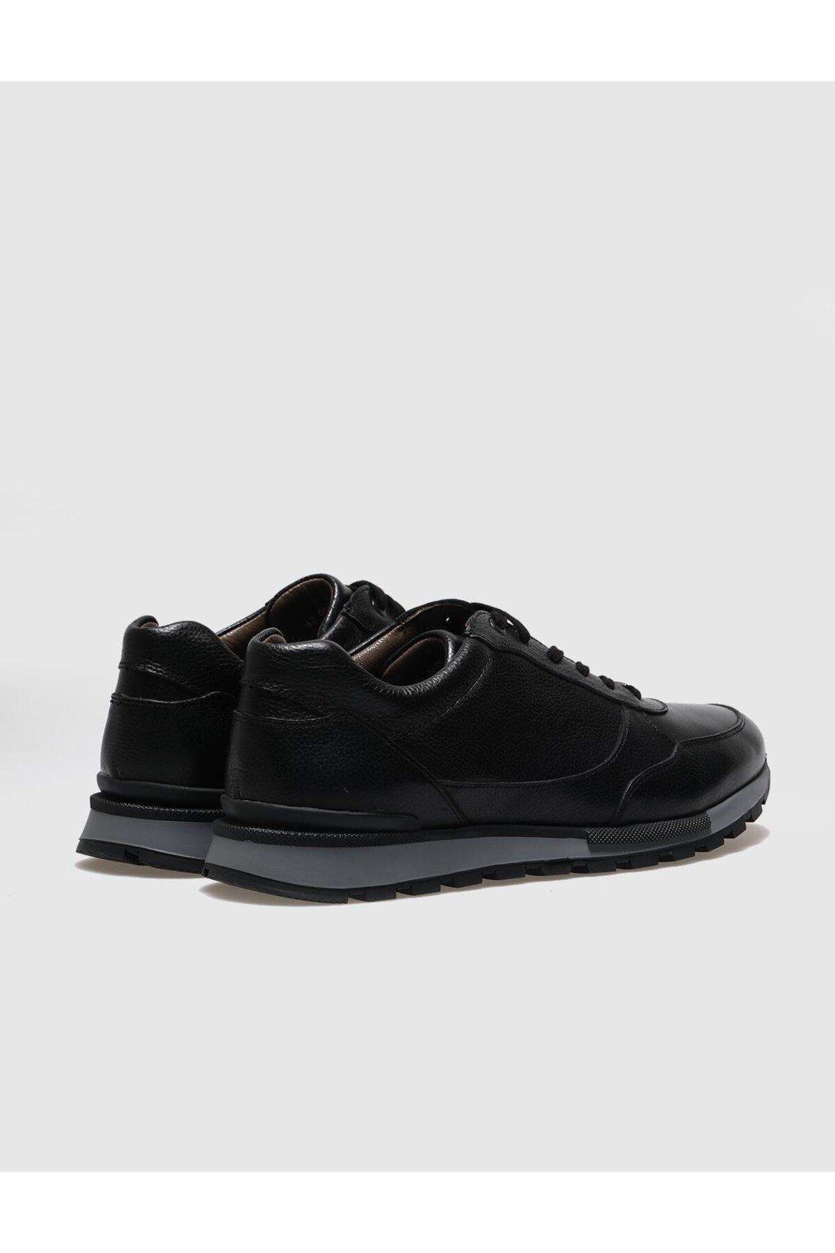 Cabani-Genuine Leather Black Lace-Up Men's Sports Shoes 3