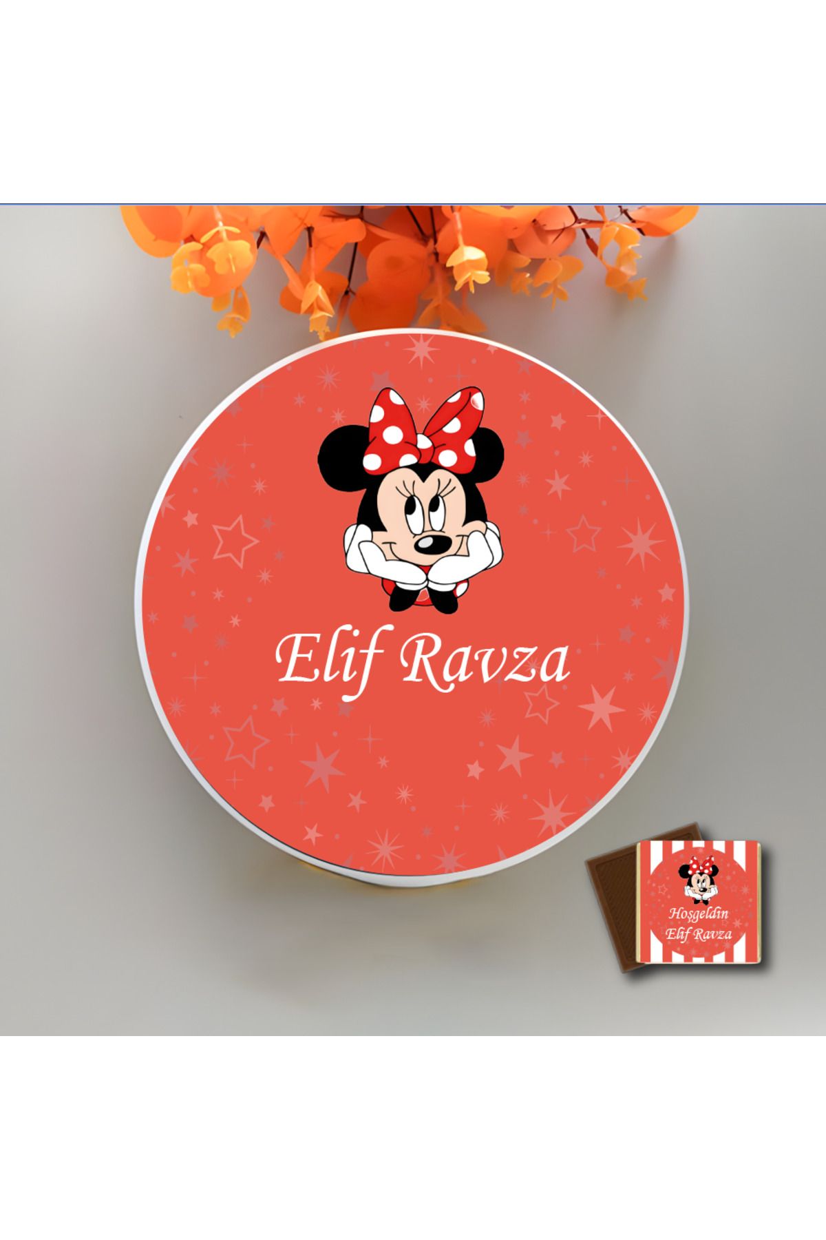 Popy Gift Chocolate 50 Adet Mickey Mouse Temalı İsme Özel Bebek - Doğum Günü Çikolatası