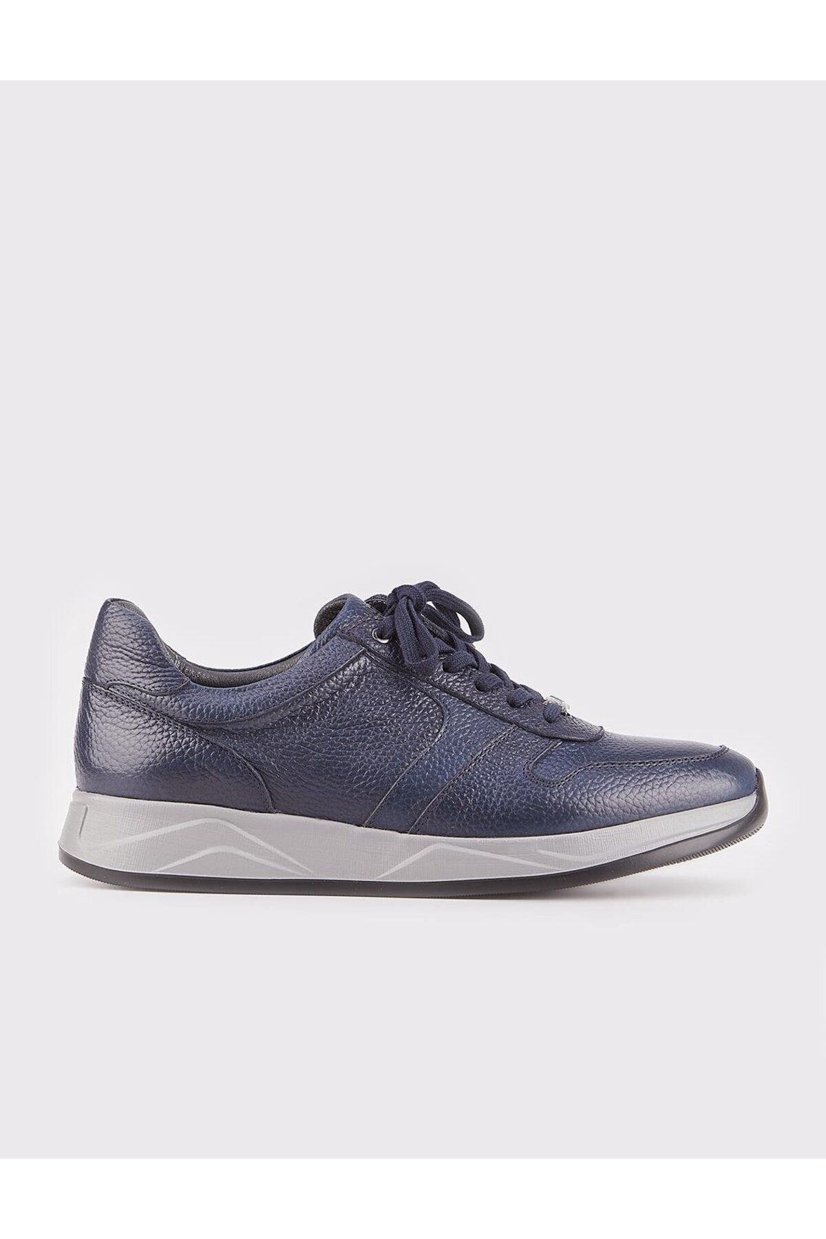 Cabani Pantofi Sport Pentru Bărbați, Din Piele Naturală, Albastru Bleumarin, Cu Șireturi Masculin - 40