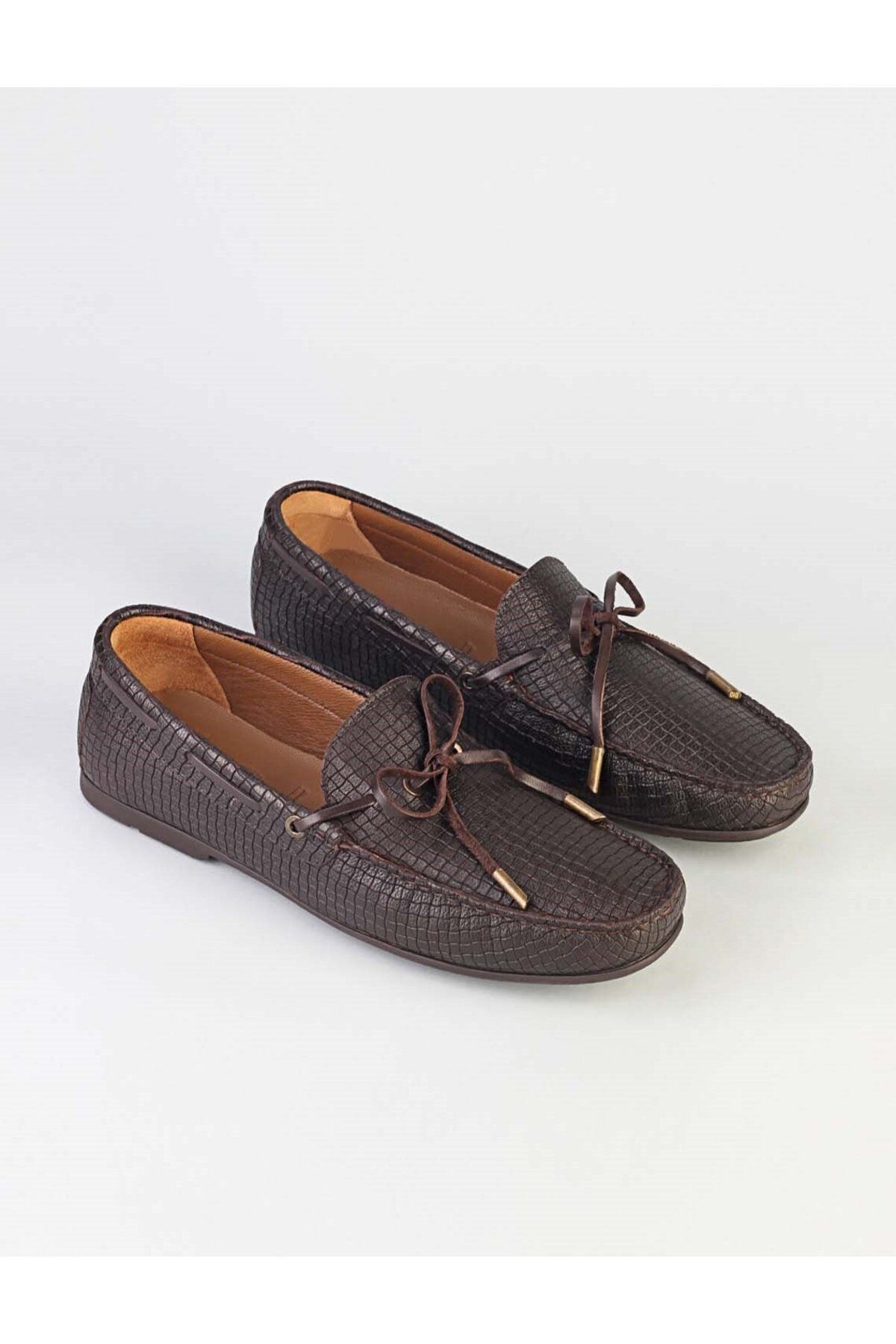 Cabani-Brown Lace Detailed Men's Loafer Shoes 2