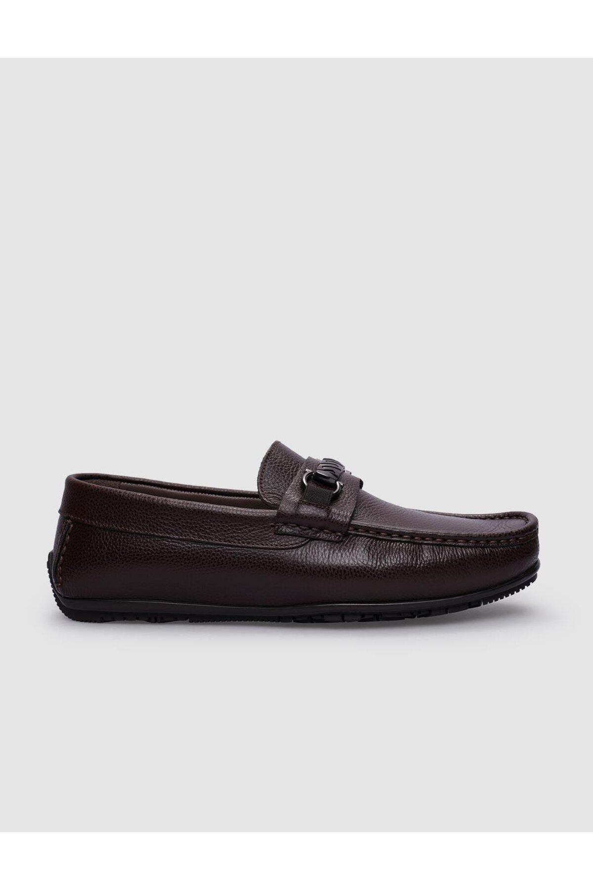 Cabani-Men's Loafer - 100% Genuine Leather, Brown, Buckle 1