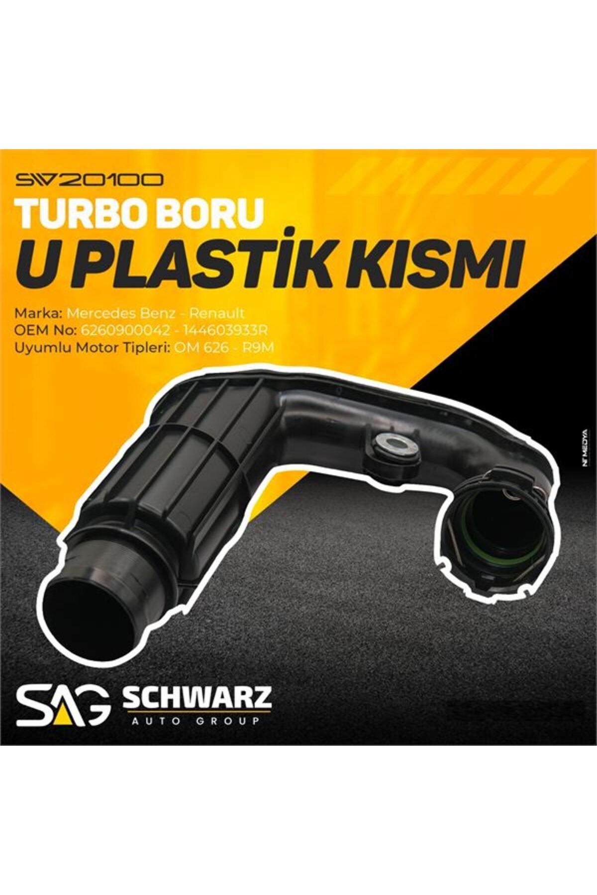 Schwarz Turbo Borusu Sadece Plastik Kismi Om626 W205 C Serisi 14>18 Megane Iv 16> Kadjar 16> R9m Uyumlu