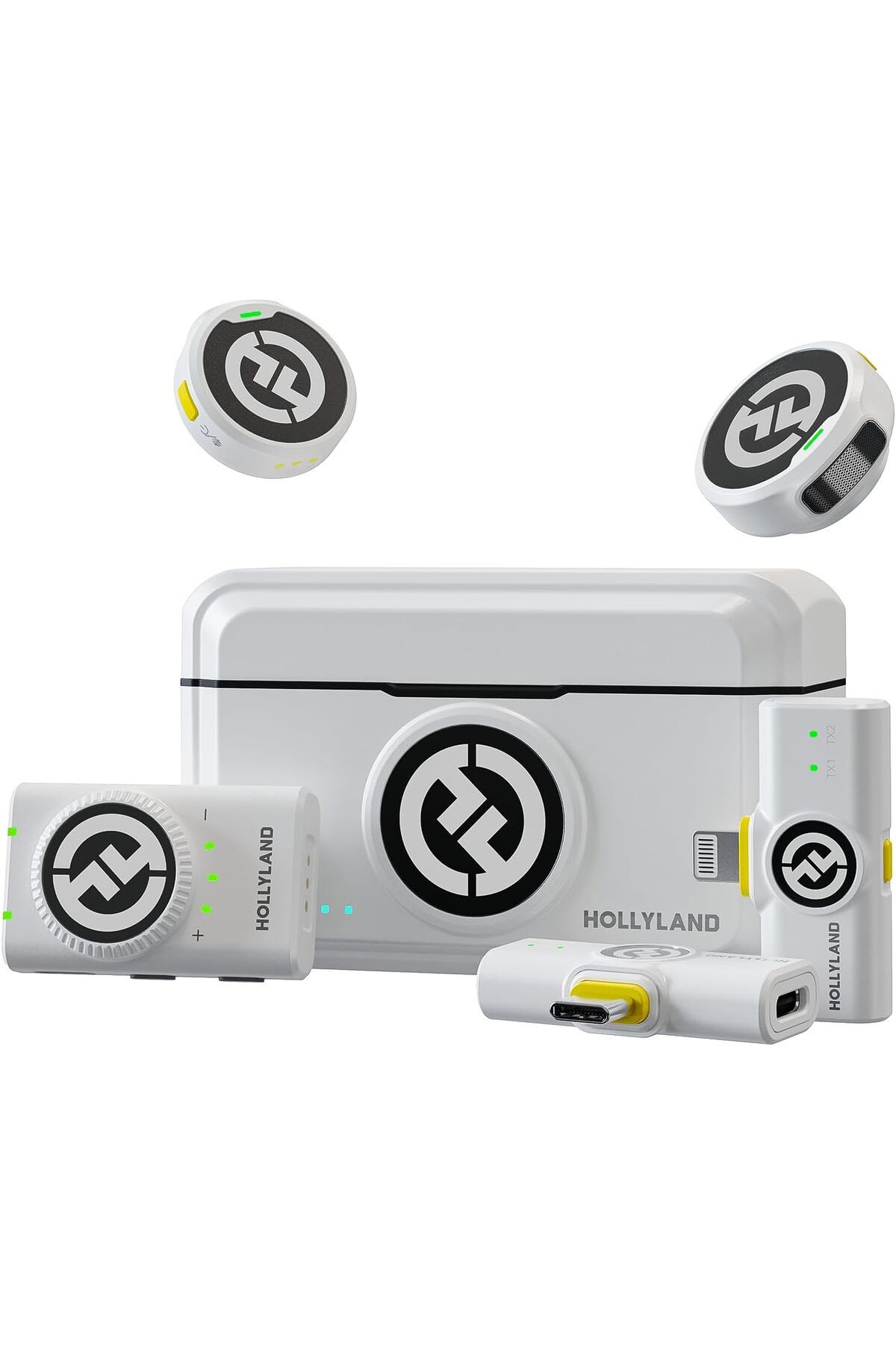 STOREMAX nffastore Hollyland Lark M2 Kablosuz Lavalier Mikrofon (2TX+3RX) Kamera, iPhone, Android, PC, 48 kHz